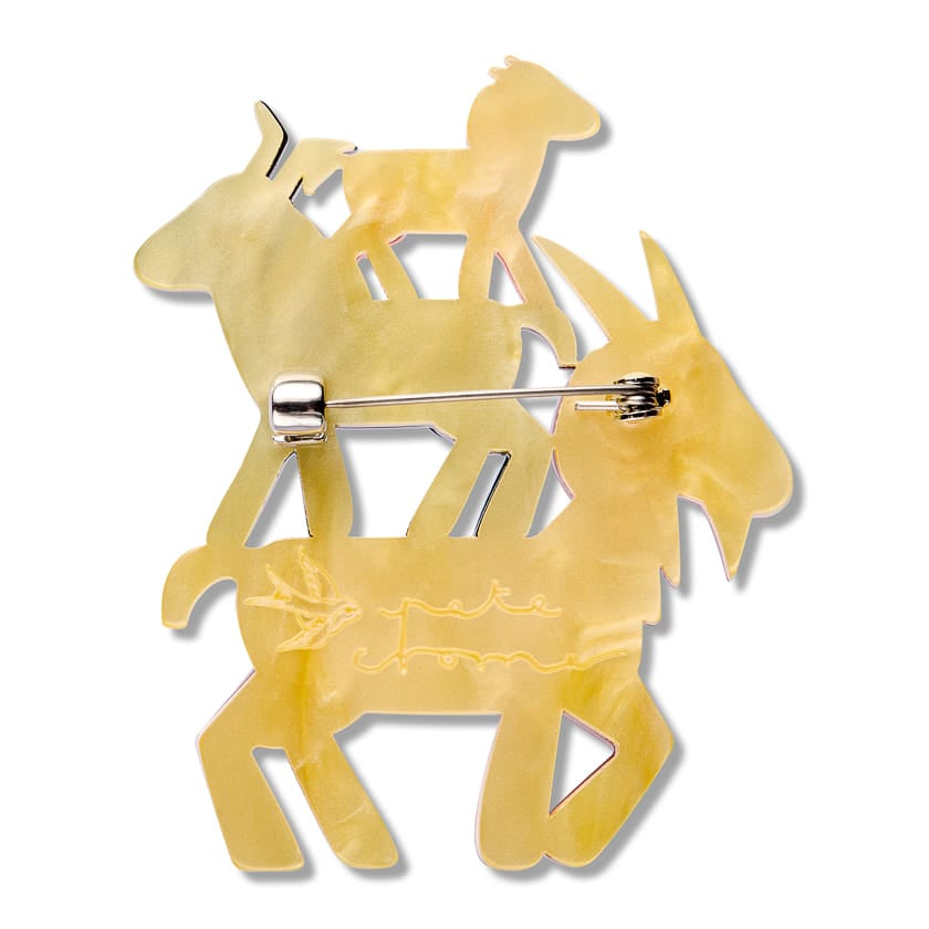 Goat Goals Brooch BookGeek