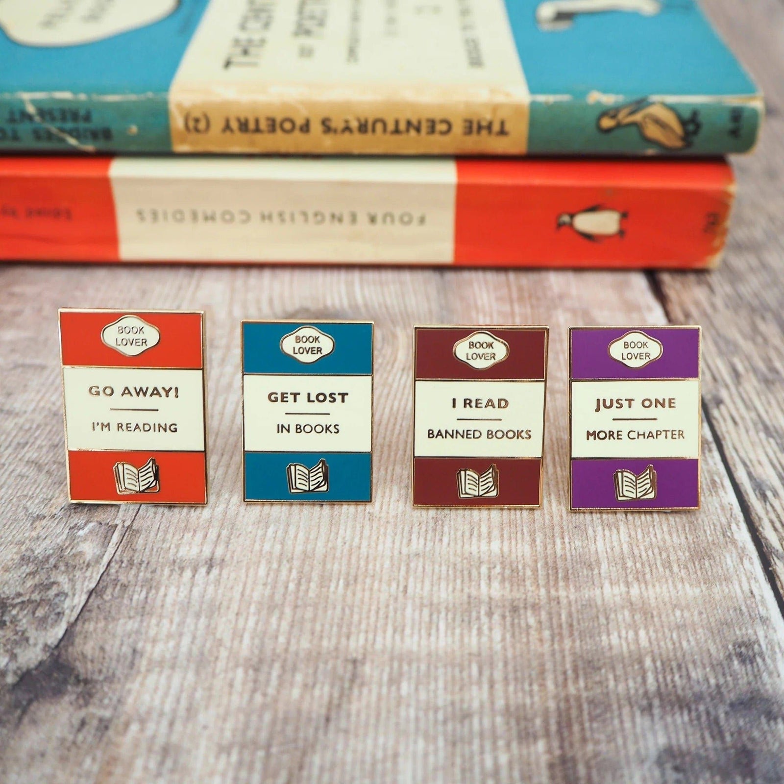 Book Lover Enamel Pin Set BookGeek