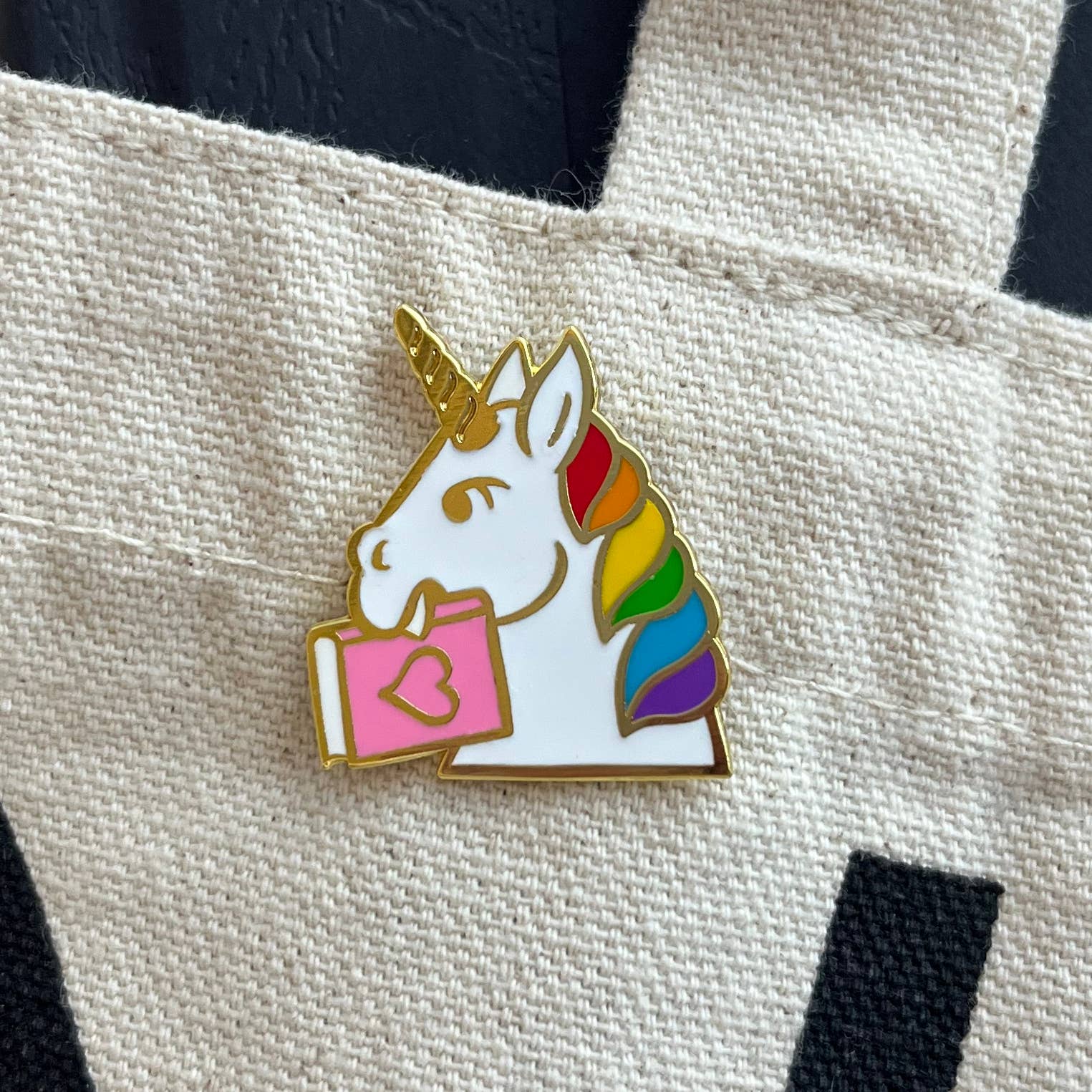 Rainbow Mane Bookish Unicorn Enamel Pins BookGeek
