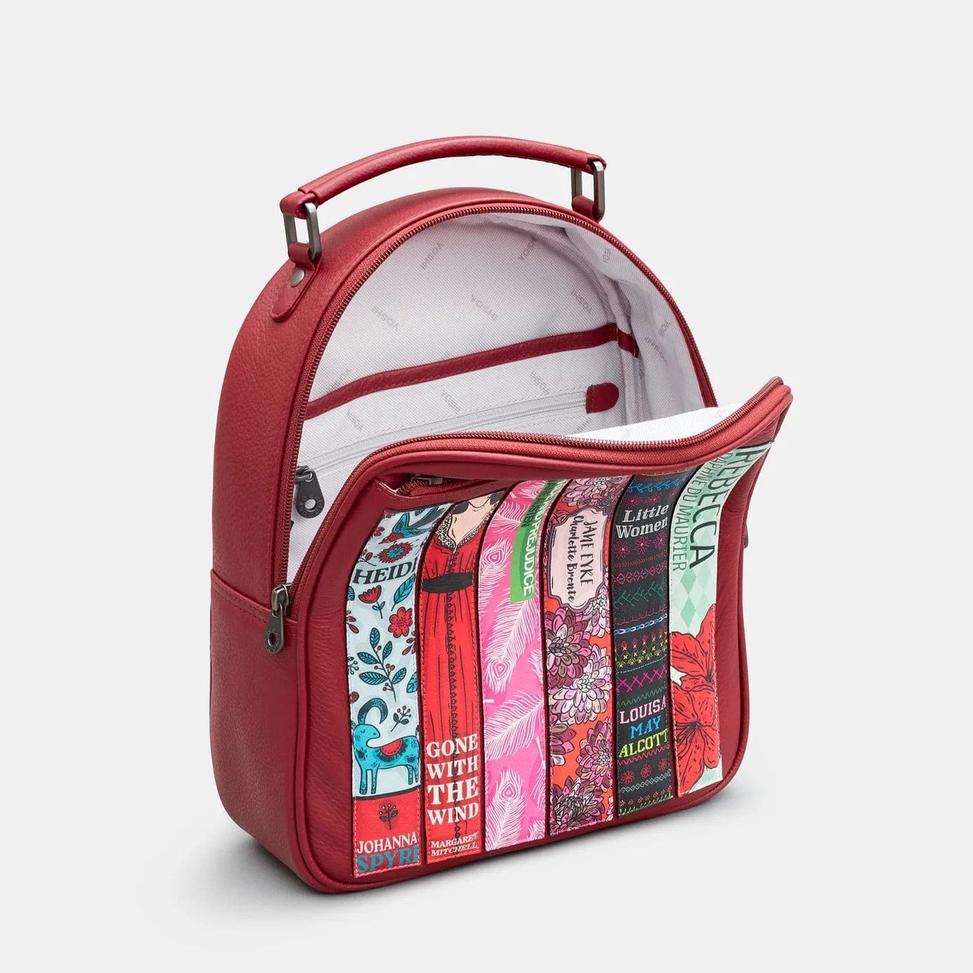 Bookworm Cherry Red Leather Backpack BookGeek