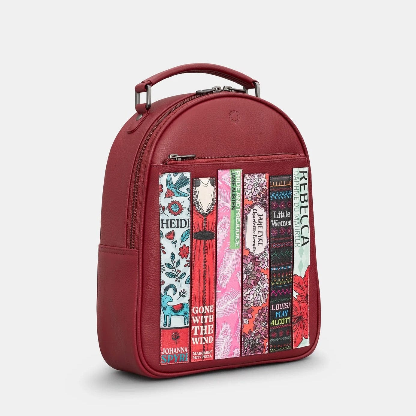Bookworm Cherry Red Leather Backpack BookGeek