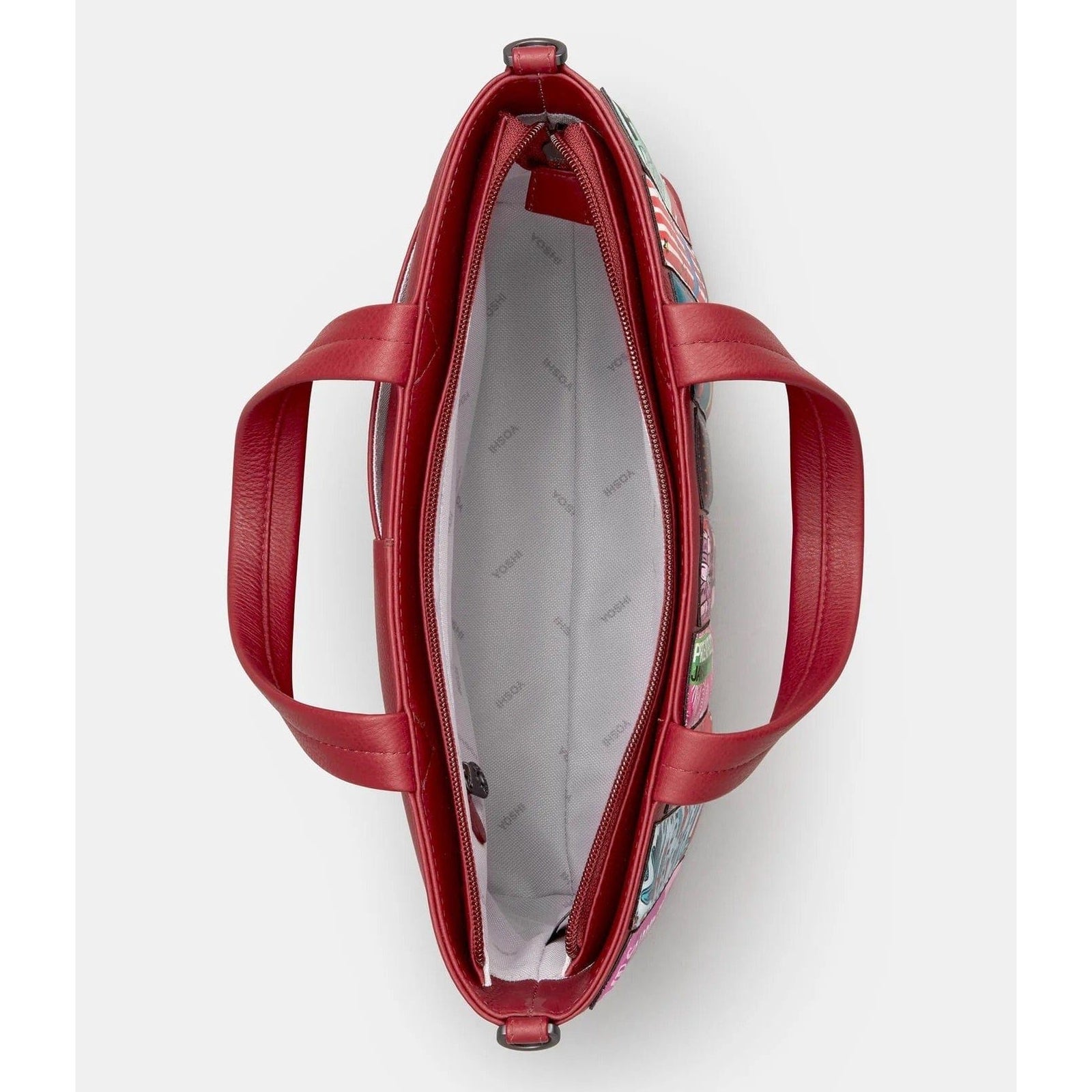 Bookworm Cherry Red Leather Multiway Grab Bag BookGeek