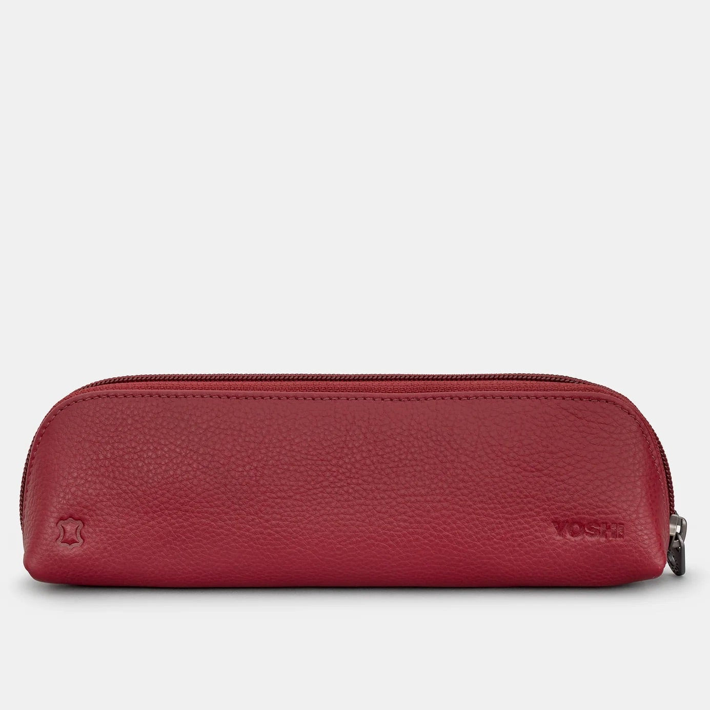 Bookworm Cherry Red Leather Pencil Case BookGeek