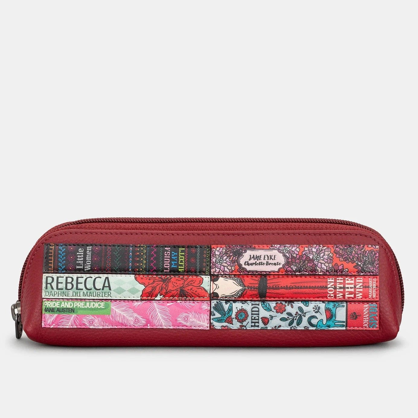 Bookworm Cherry Red Leather Pencil Case BookGeek