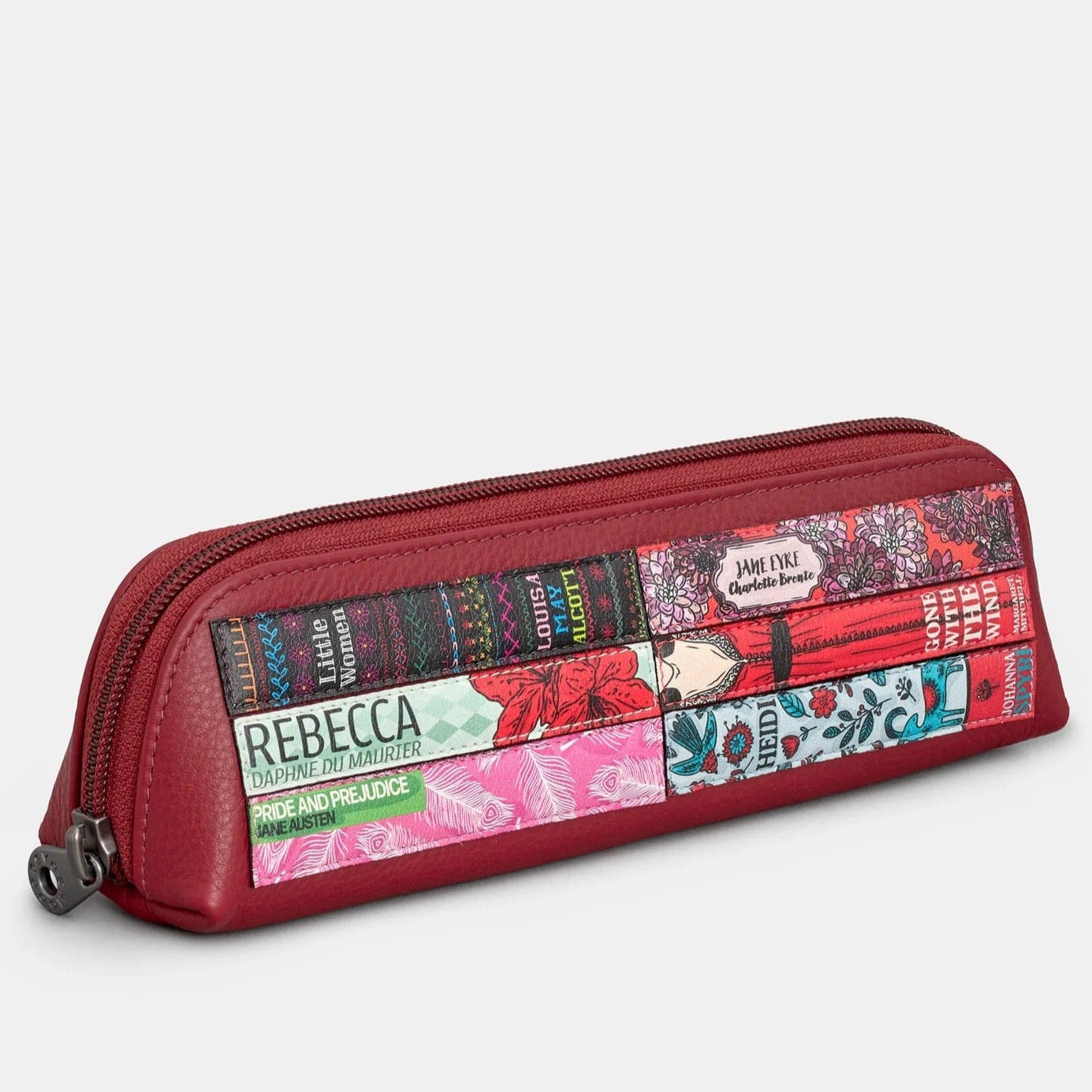 Bookworm Cherry Red Leather Pencil Case BookGeek