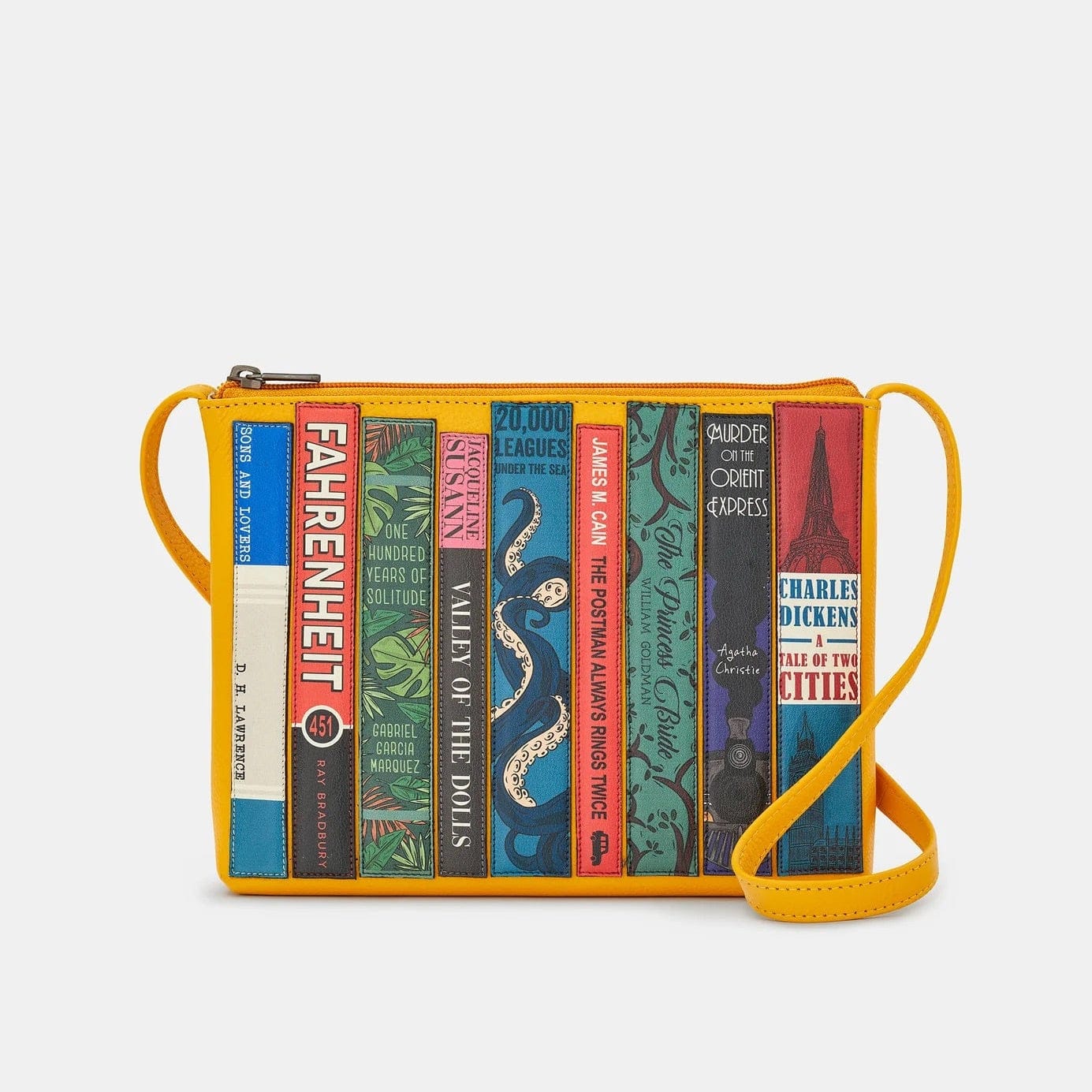 Bookworm Yellow Leather Cross Body Bag BookGeek