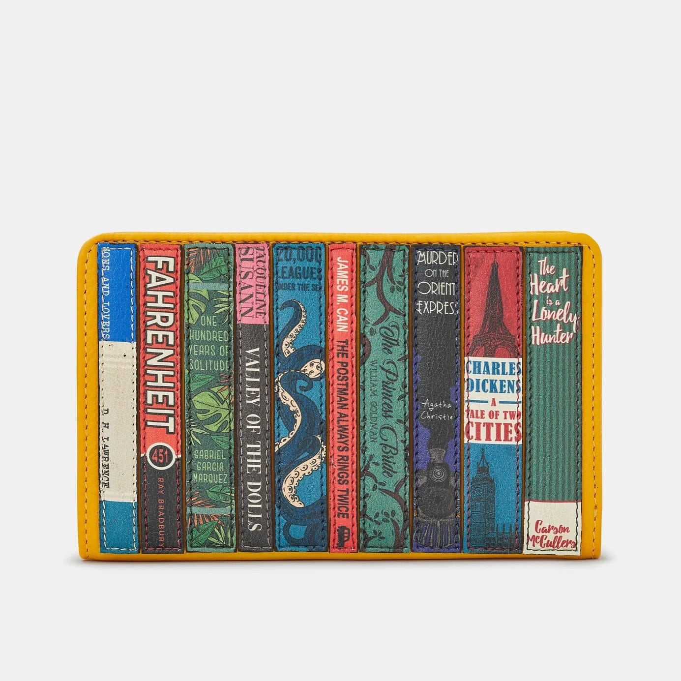 Bookworm Yellow Leather Purse BookGeek