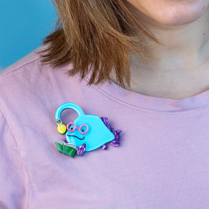Bright-Eyed Bibliophile Brooch BookGeek