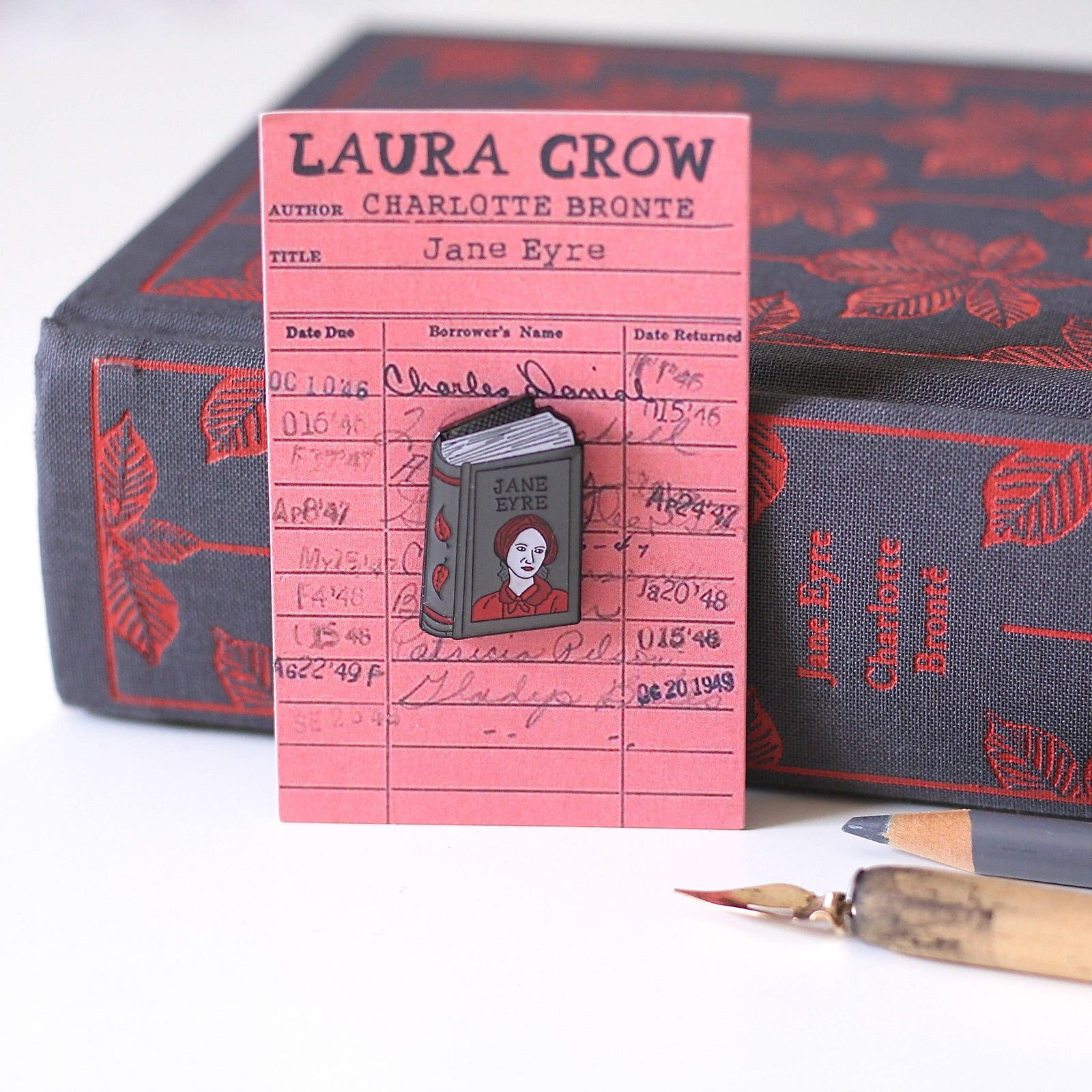 Charlotte Bronte Jane Eyre Enamel Pin BookGeek