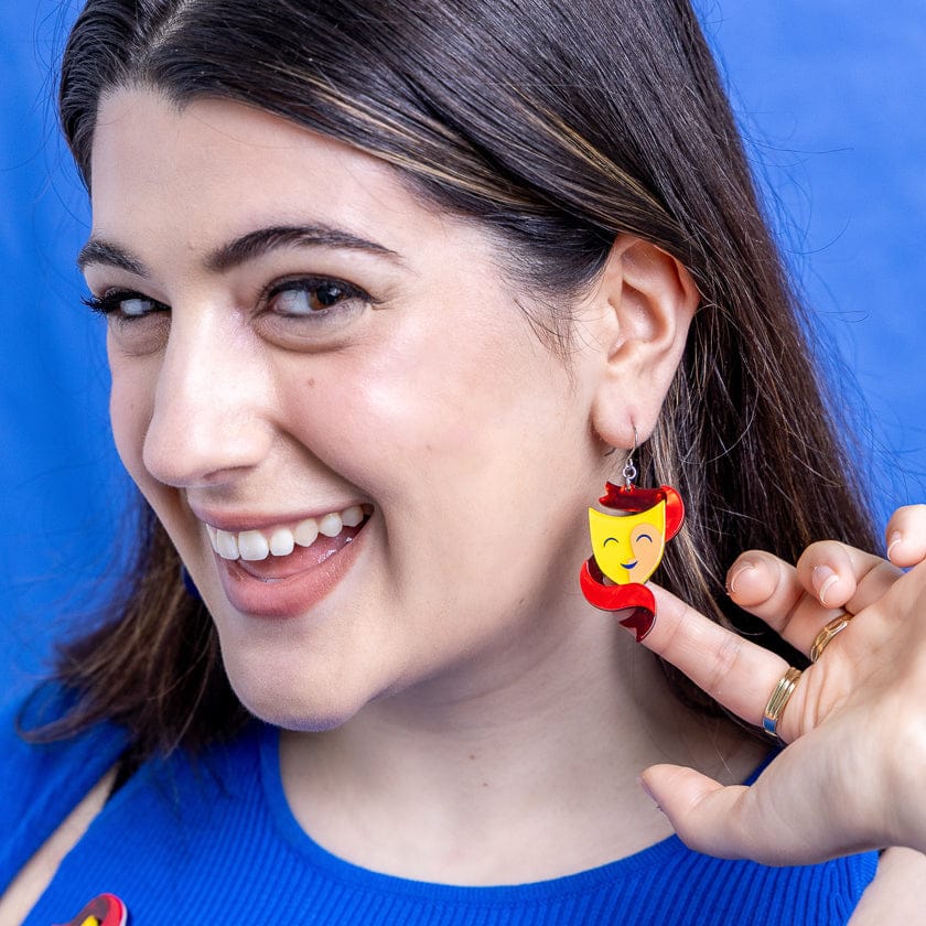 Comedy & Tragedy Drop Earrings BookGeek