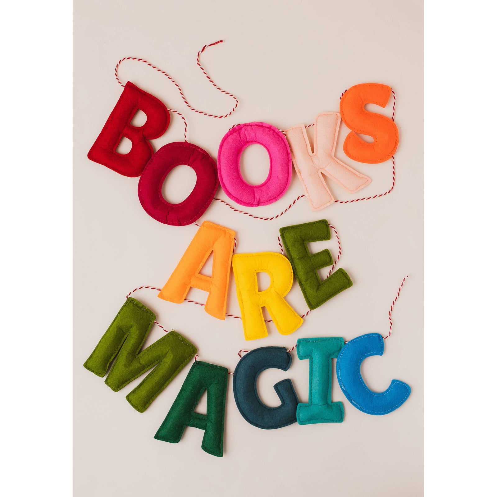 Decorative Rainbow Felt Garland - BOOKS ARE MAGIC BookGeek