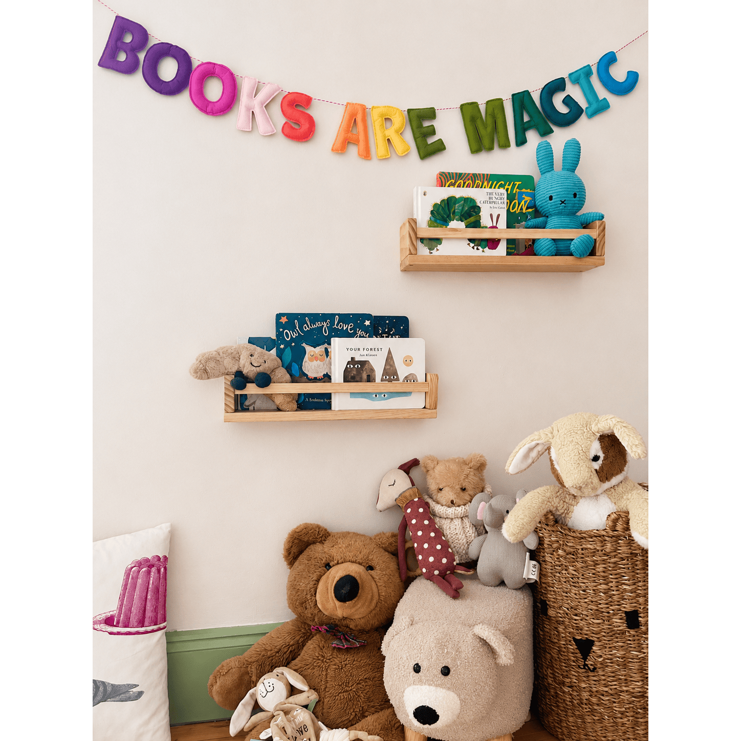 Decorative Rainbow Felt Garland - BOOKS ARE MAGIC BookGeek