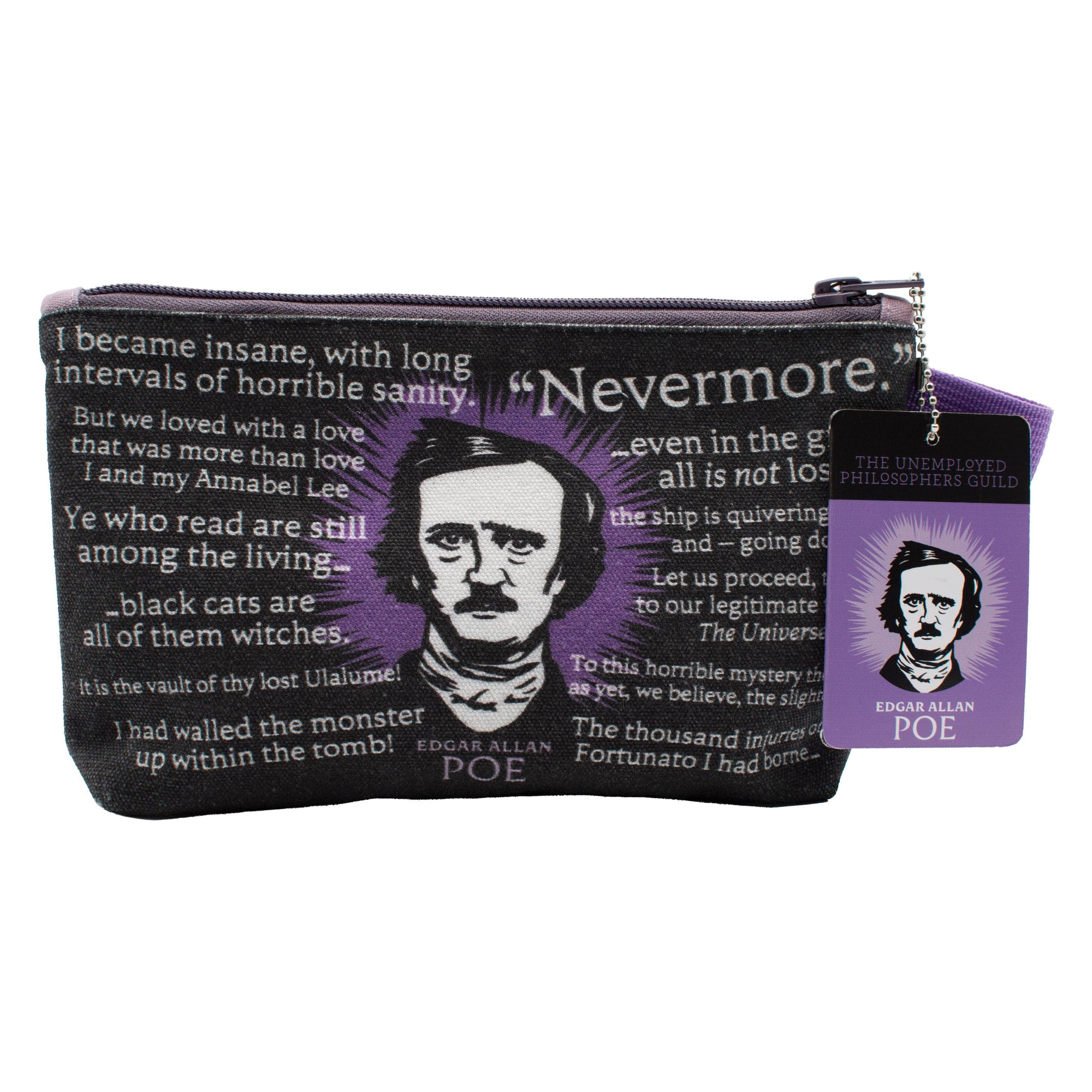 Edgar Allan Poe Zipper Bag BookGeek