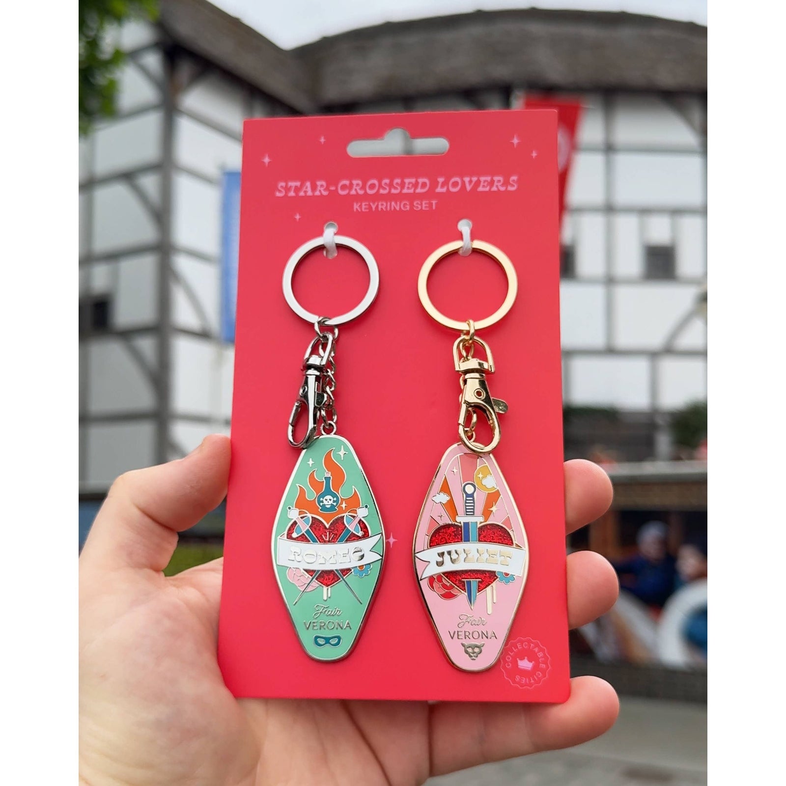 His and Her Romeo + Juliet Key Ring Set motel style Keychain BookGeek