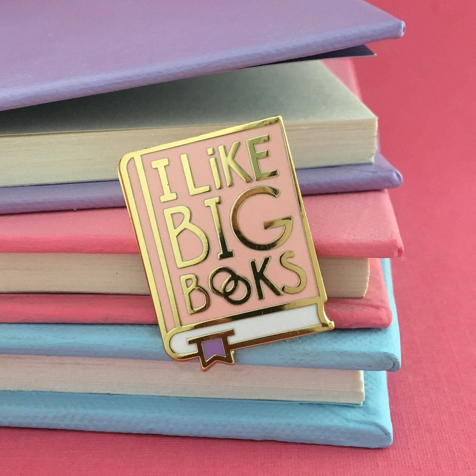 I Like Big Books enamel pin BookGeek