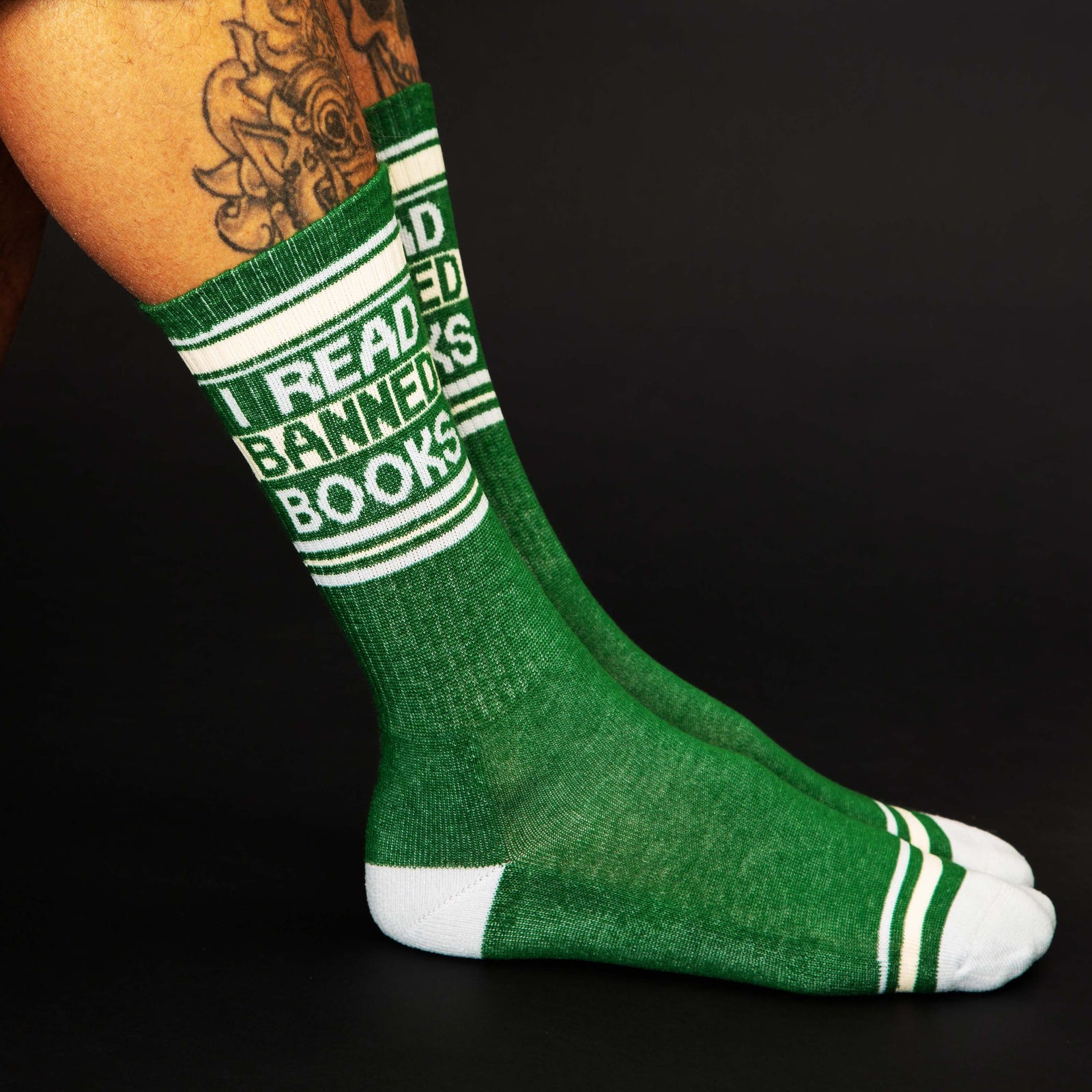 I Read Banned Books Gym Crew Socks BookGeek