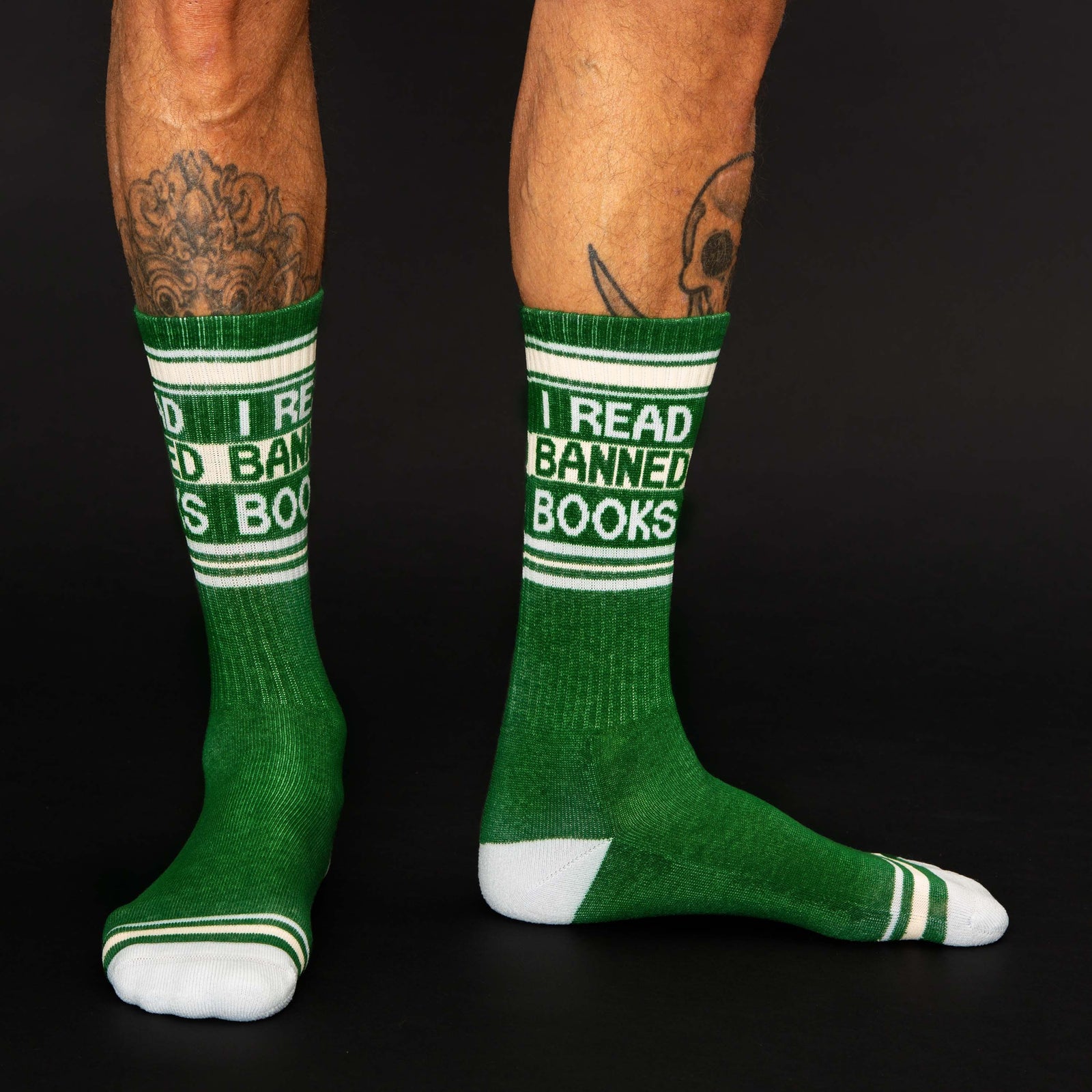 I Read Banned Books Gym Crew Socks BookGeek