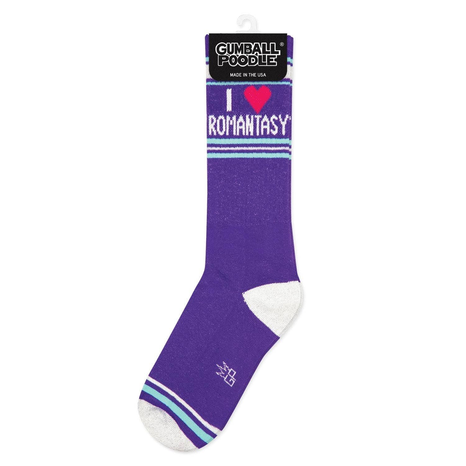 I ❤️ Romantasy Gym Crew Socks BookGeek