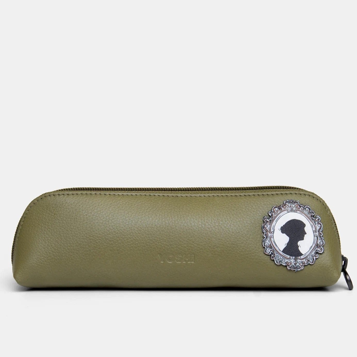 Jane Austen Bookworm Olive Leather Pencil Case BookGeek