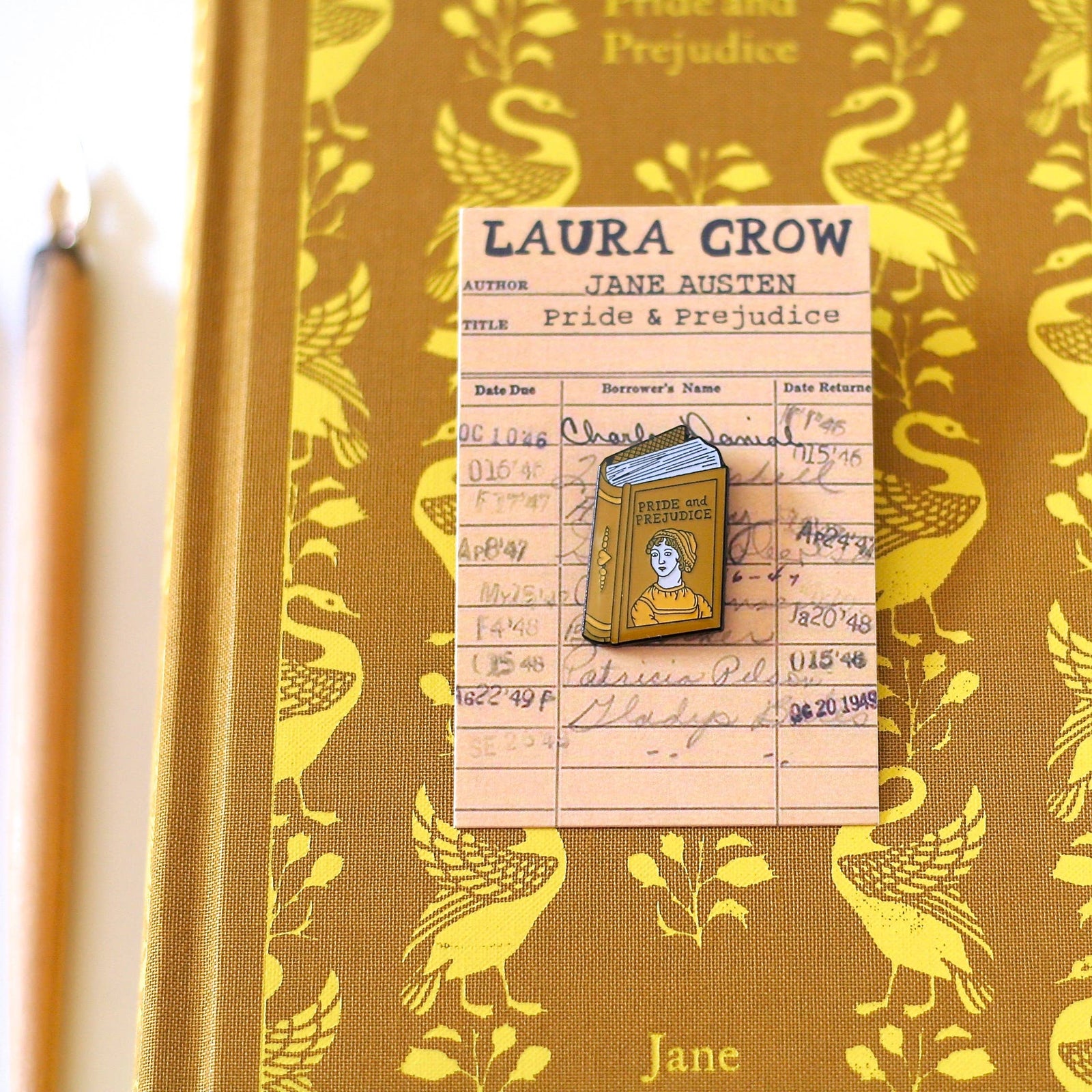 Jane Austen Pride and Prejudice Enamel Pin BookGeek