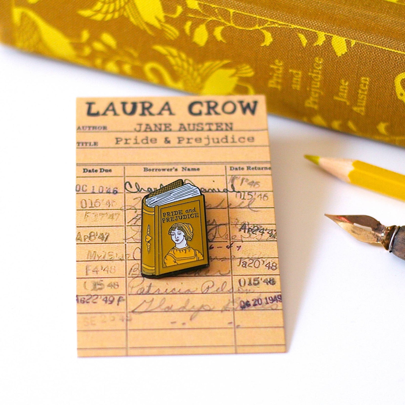 Jane Austen Pride and Prejudice Enamel Pin BookGeek