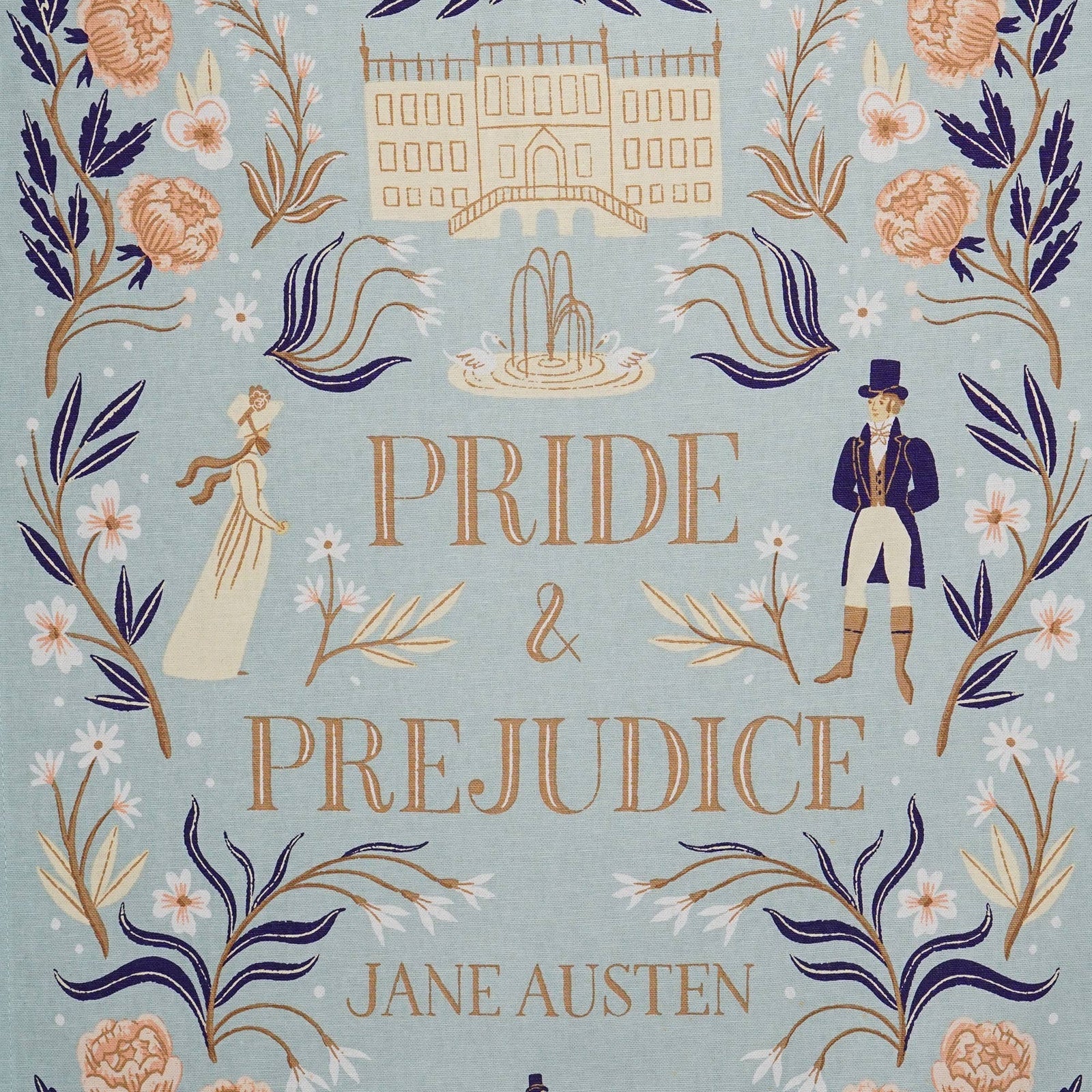 Jane Austen Pride and Prejudice recycled cotton tea towel BookGeek