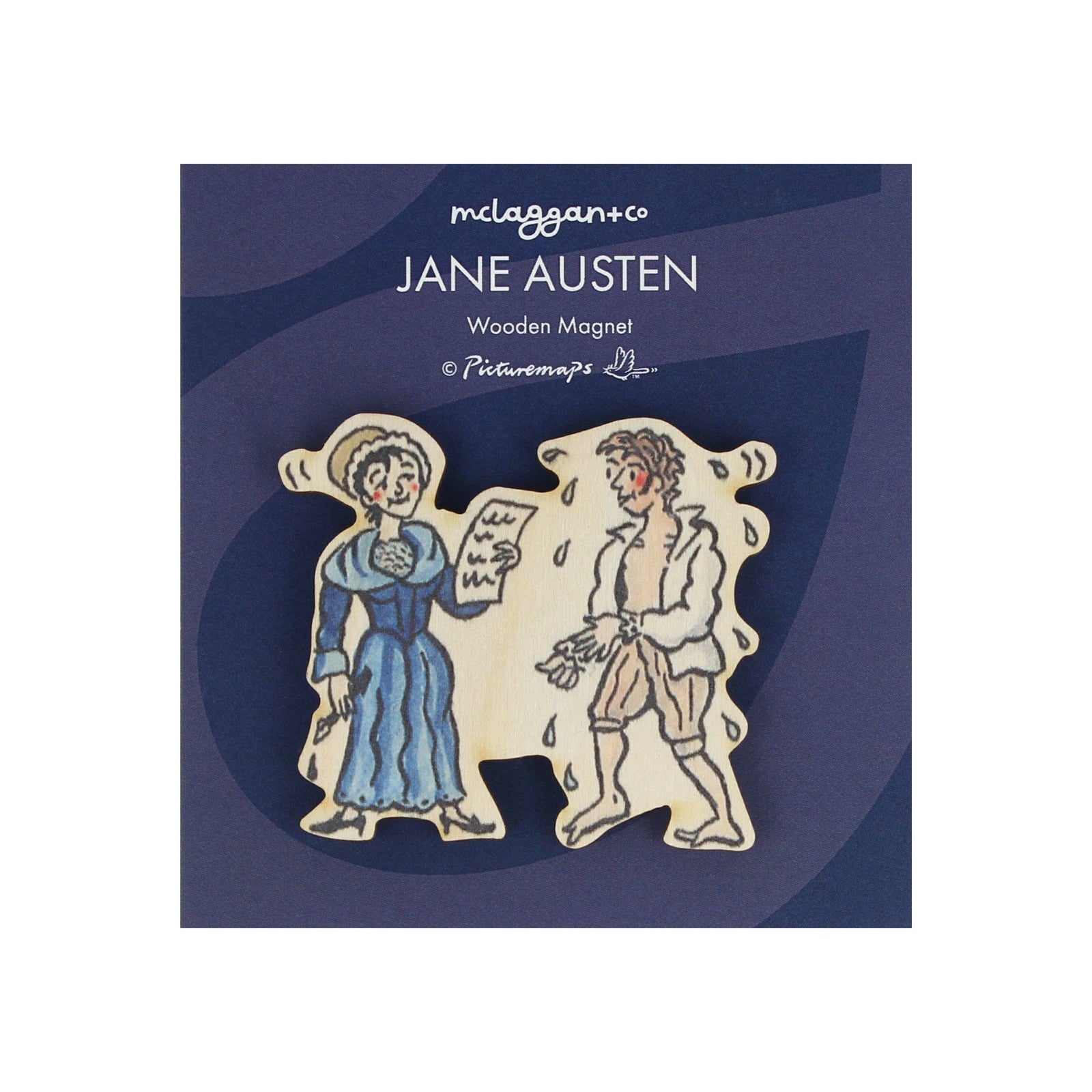 Jane Austen Wooden Magnet BookGeek