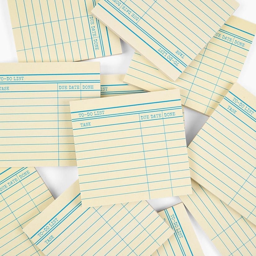 Library Card To-Do Sticky Notes BookGeek