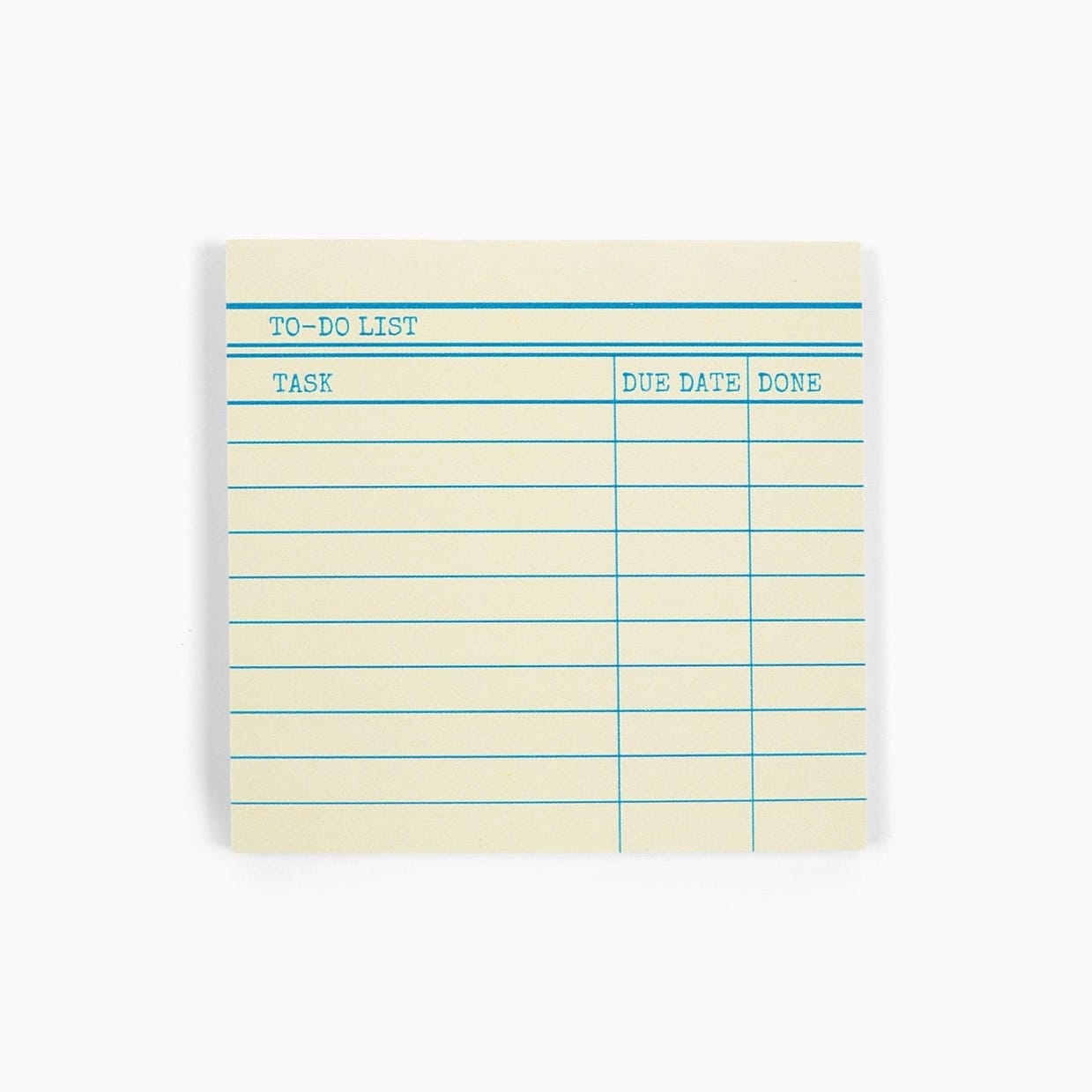 Yellow Library Card To-Do Sticky Notes BookGeek