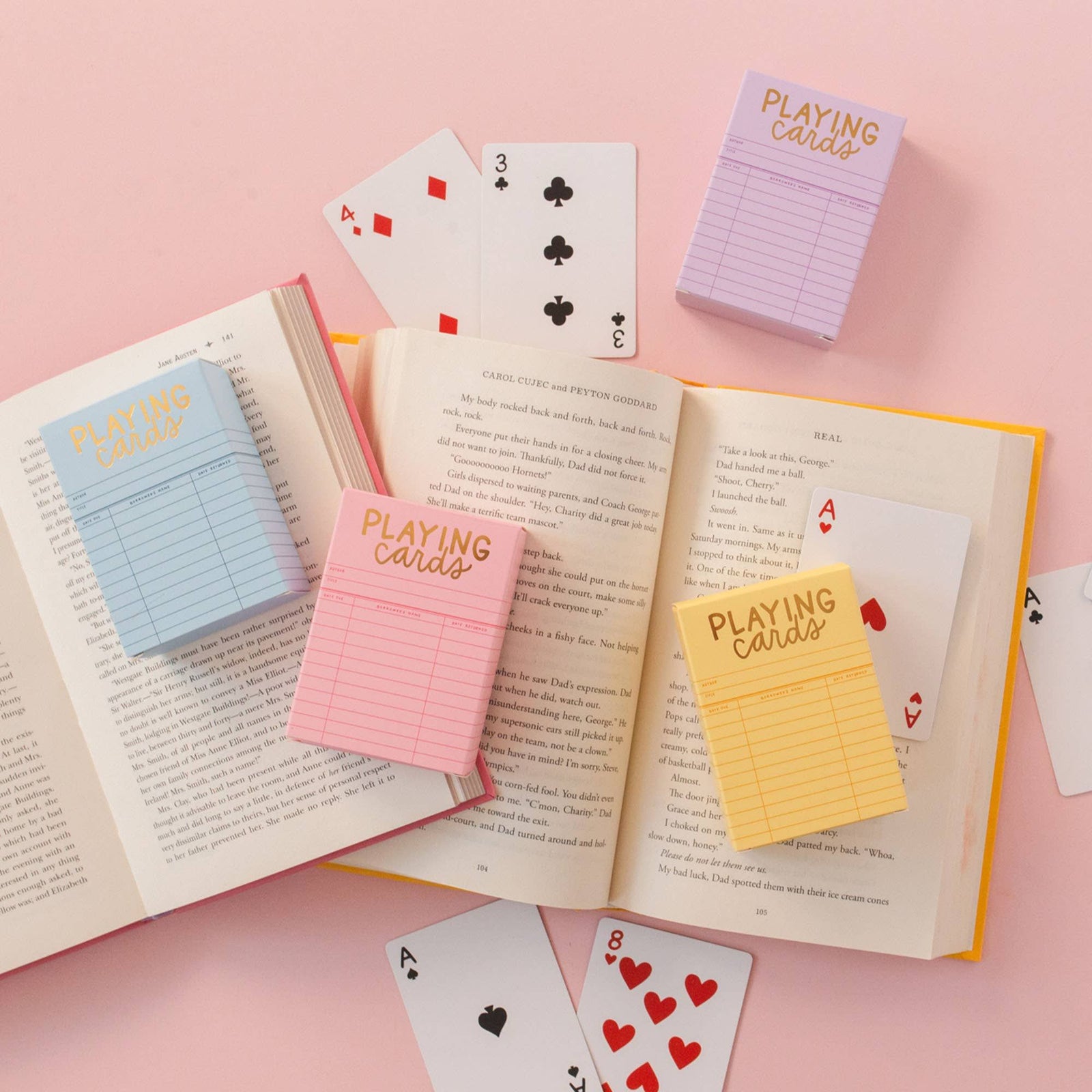 Lilac Library Card Deck Of Playing Cards BookGeek