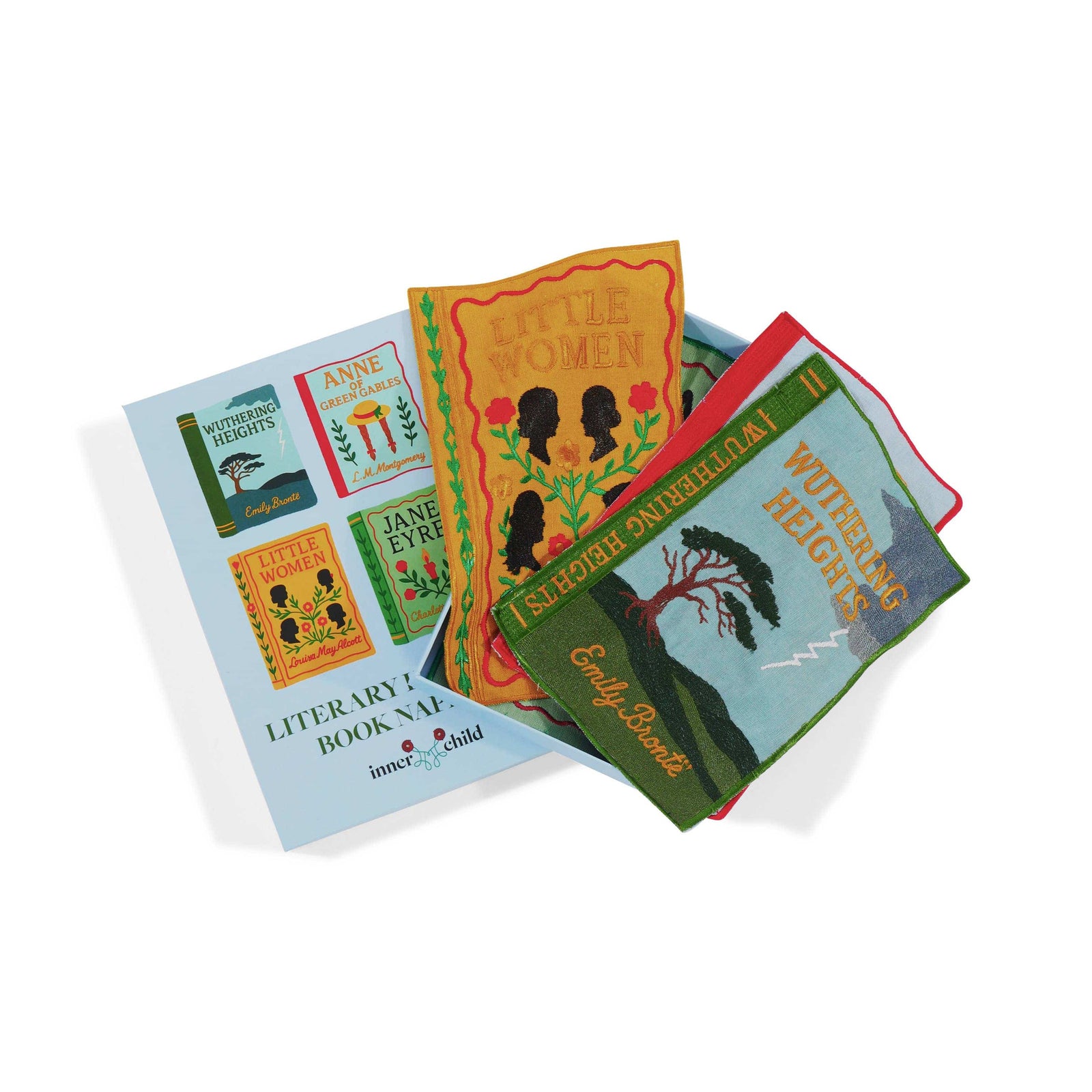 Literary Heroines Embroidered Cocktail Napkins, Set of 4 BookGeek