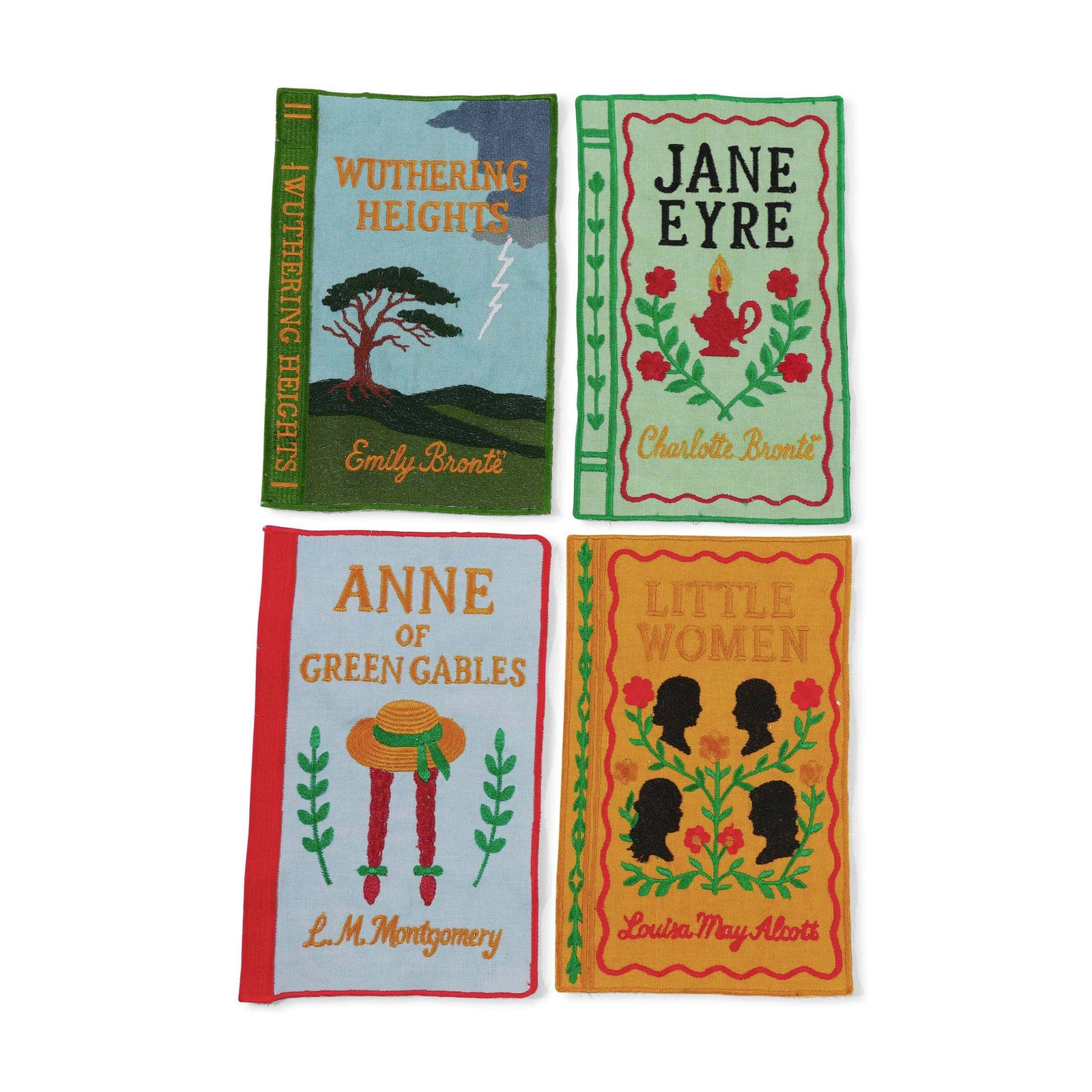 Literary Heroines Embroidered Cocktail Napkins, Set of 4 BookGeek