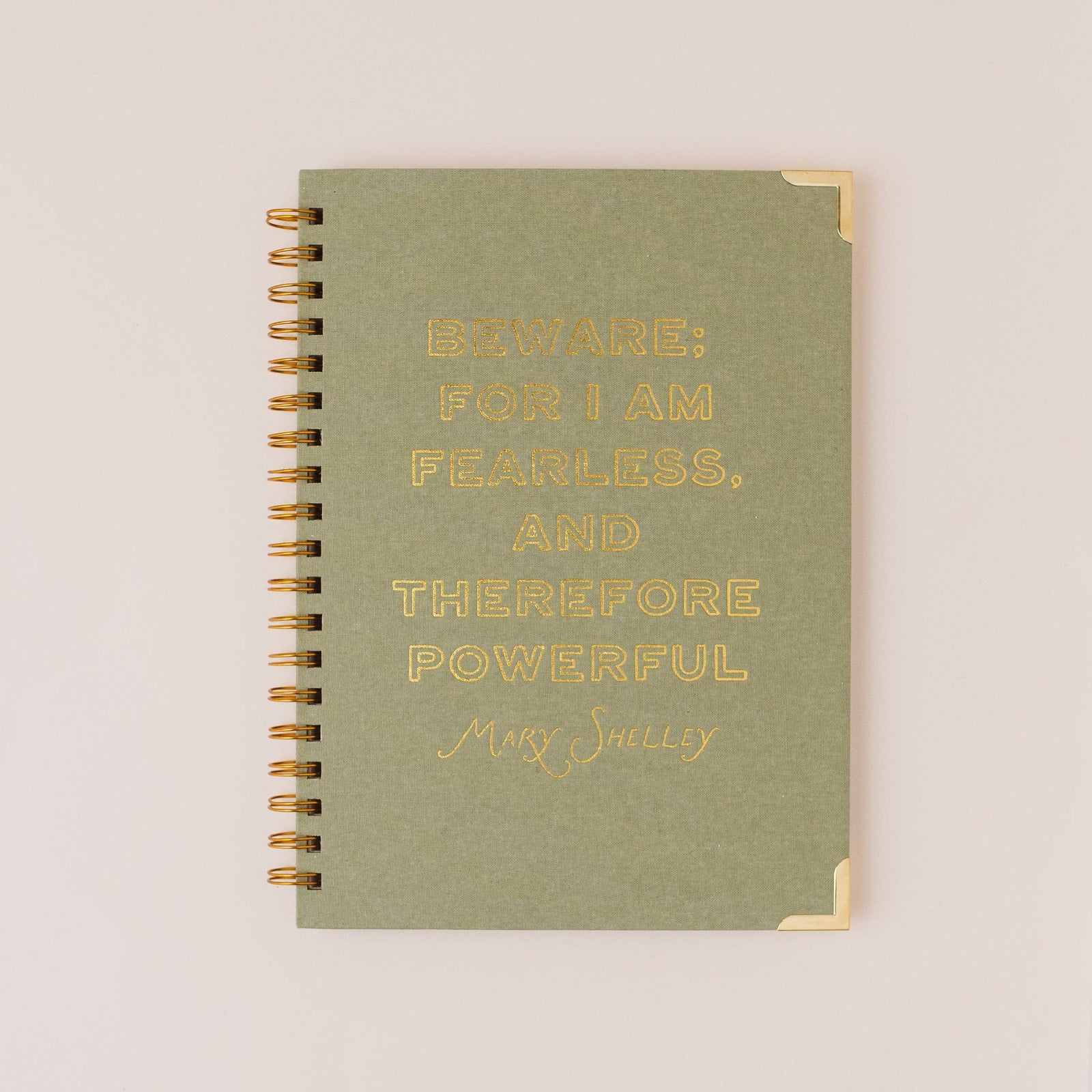 Mary Shelley Literary Quote Book Lover Linen Spiral Notebook BookGeek