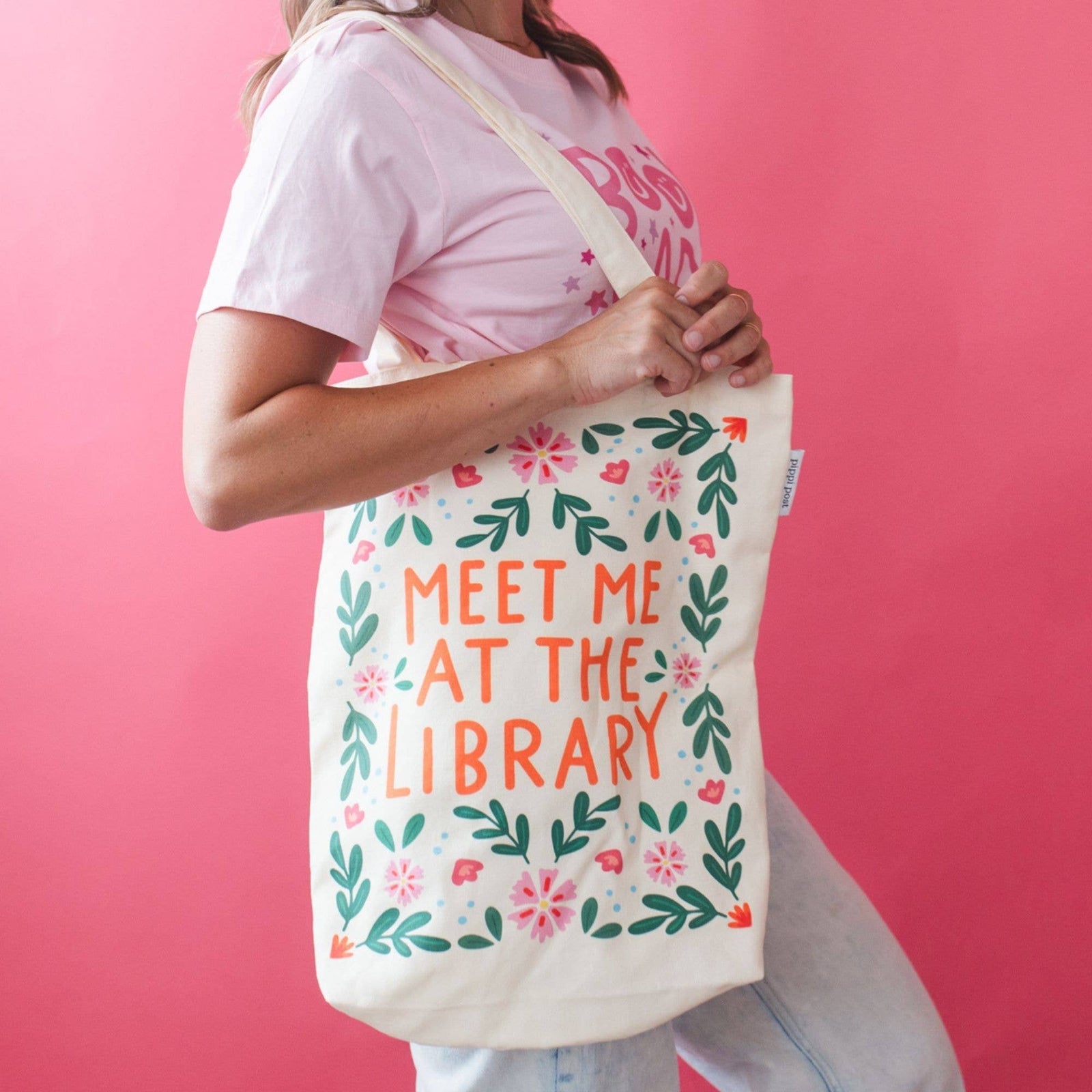 Meet Me At The Library Canvas Tote Bag BookGeek