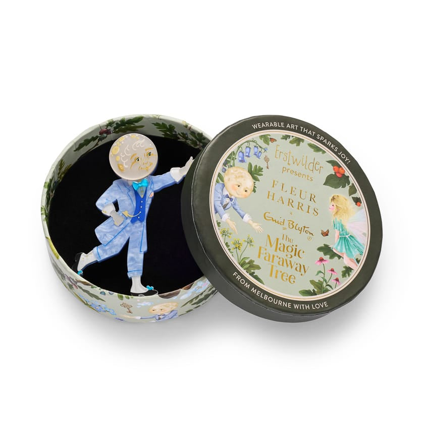 Moonface Brooch BookGeek