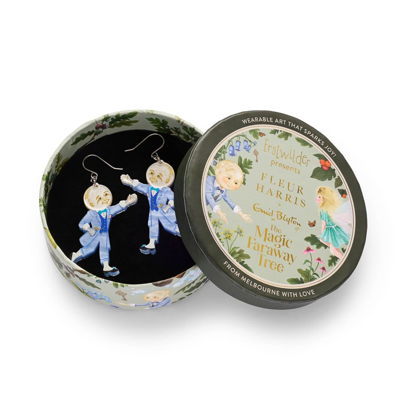 Moonface Drop Earrings BookGeek