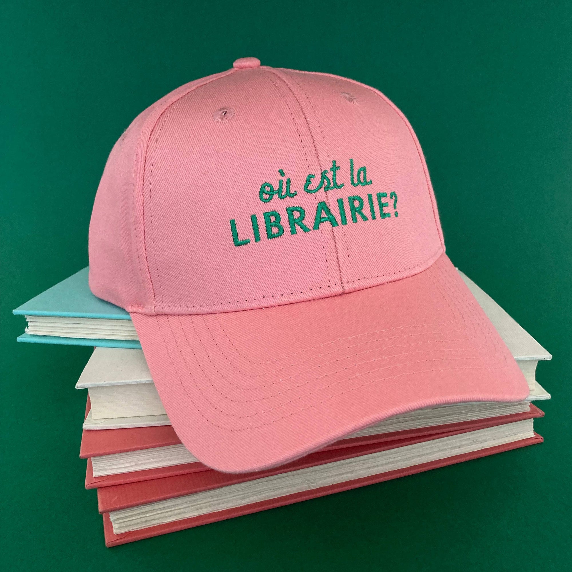 pink Ou est la Librairie hat - bookish hat Where is the Bookstore BookGeek