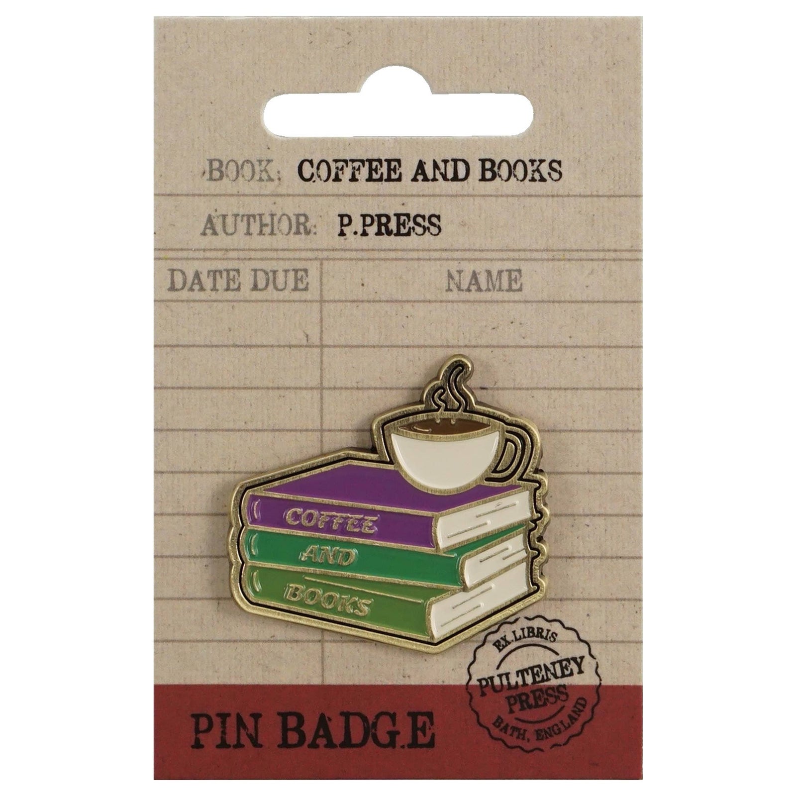 Pin Badge - Pulteney Press (Coffee And Books) BookGeek