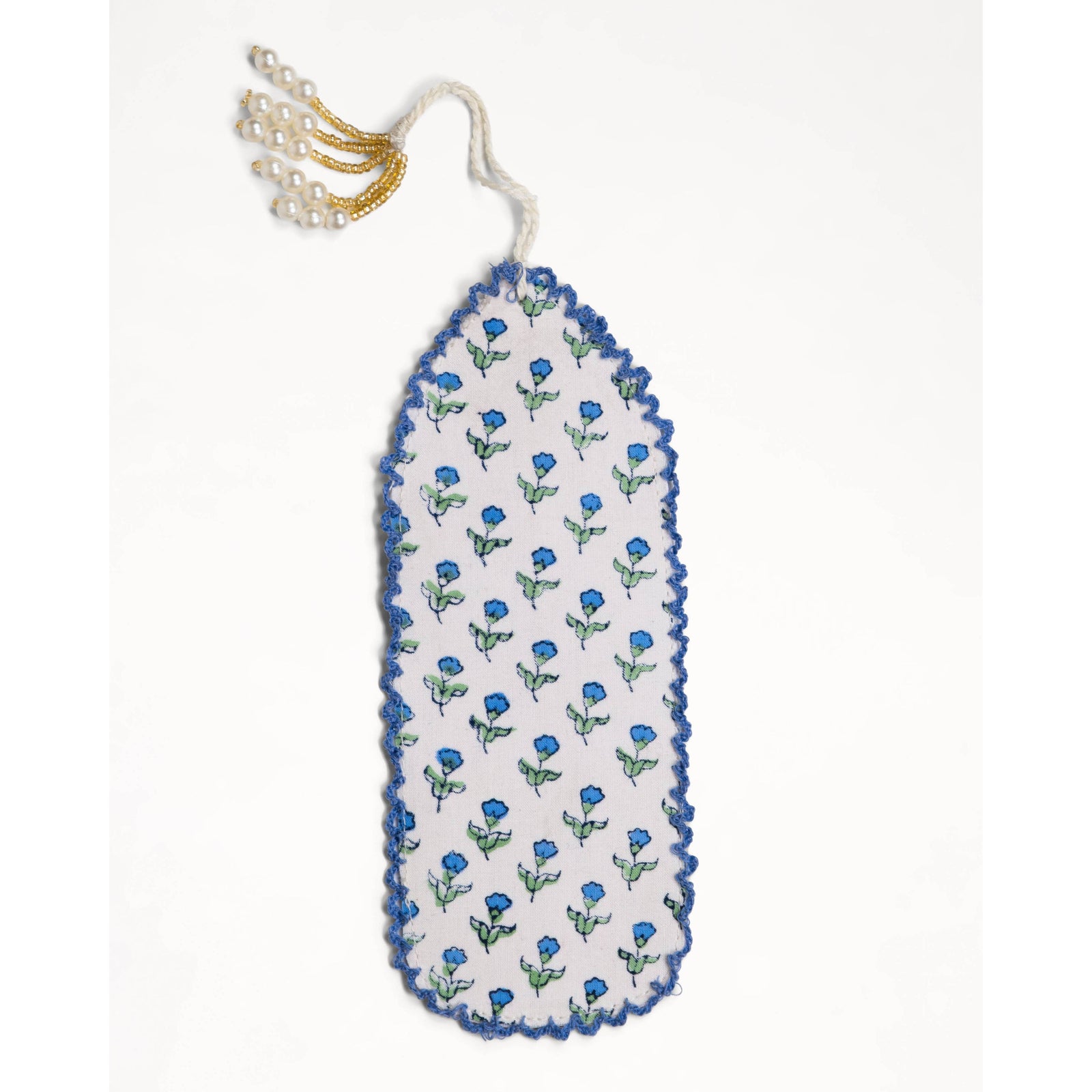 Blue Primrose Blockprint Bookmark BookGeek