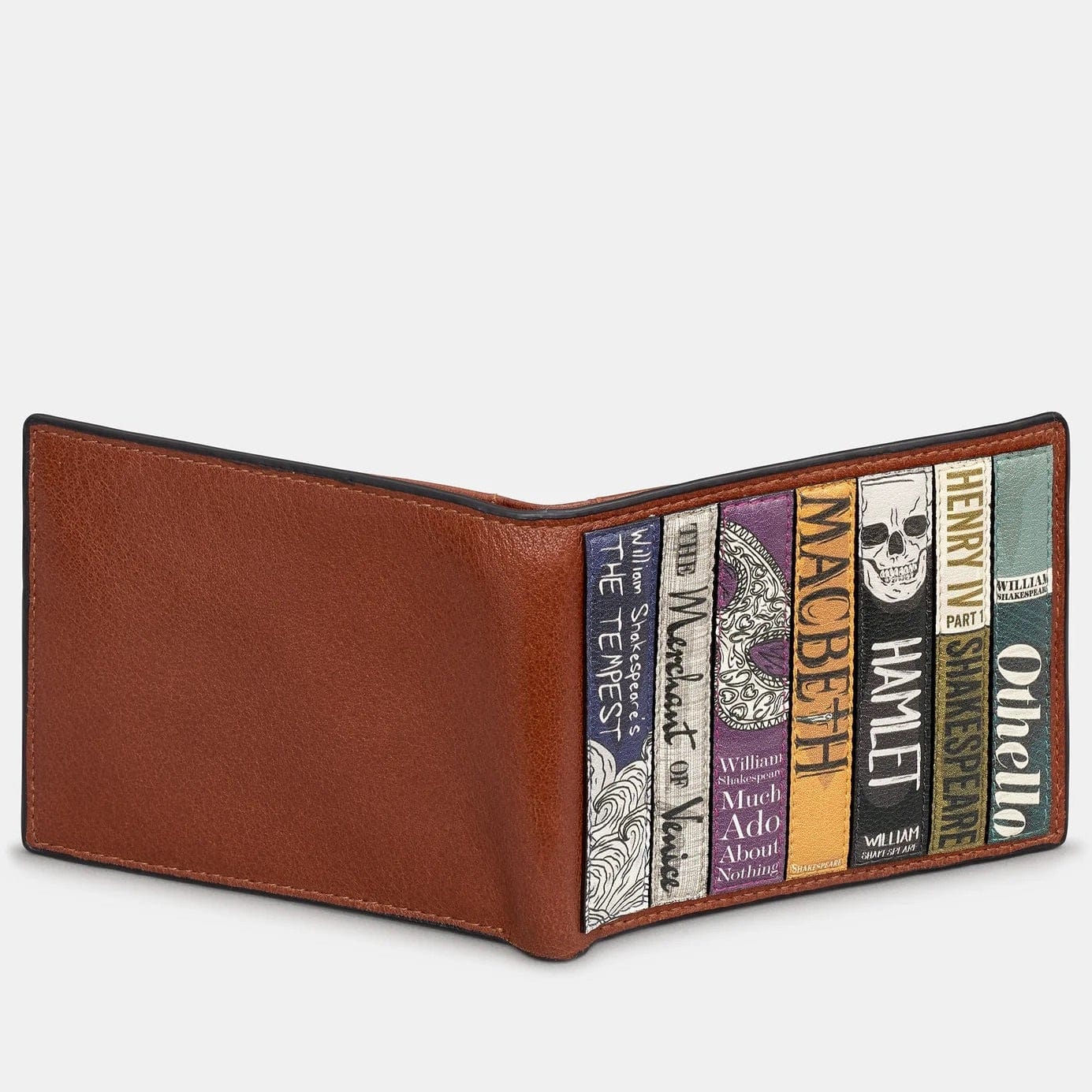 Shakespeare Bookworm Brown Leather Wallet BookGeek