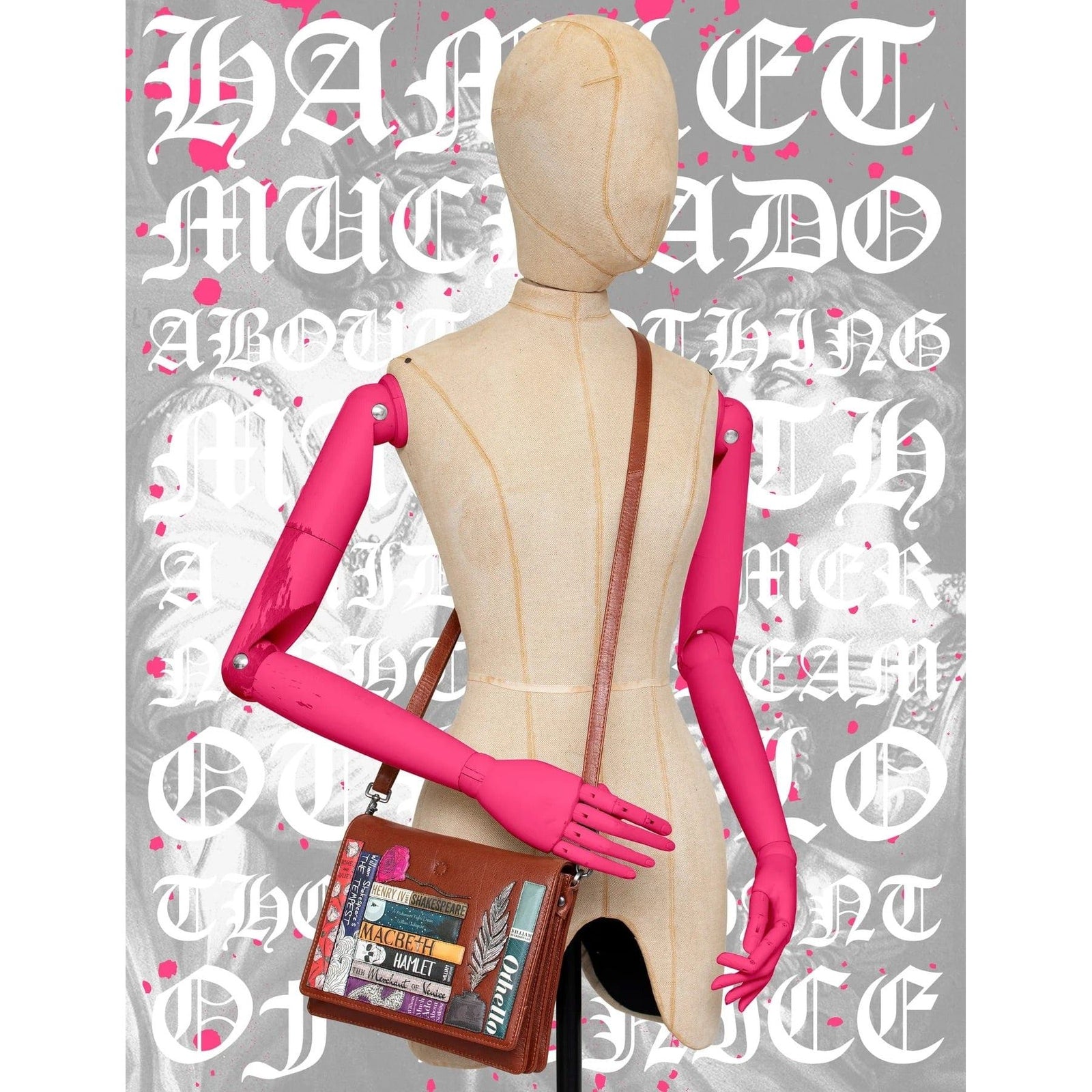 Shakespeare Bookworm Leather Flap Over Cross Body Bag BookGeek