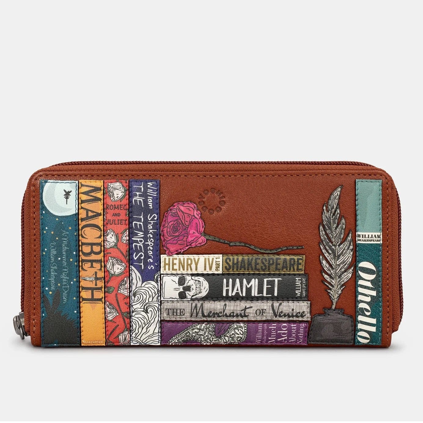 Shakespeare Bookworm Zip Around Purse BookGeek