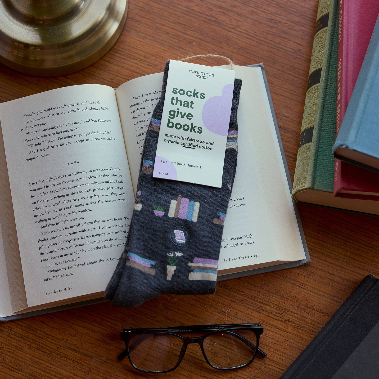 Socks that Give Books | Gray Bookshelves - Gifts for Readers BookGeek