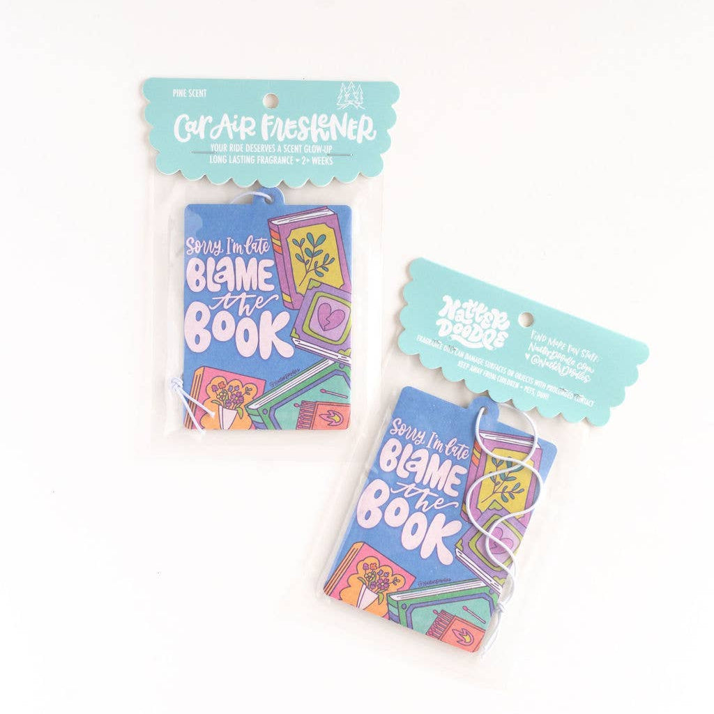 Sorry I'm Late Blame the Book Reading Car Air Freshener BookGeek