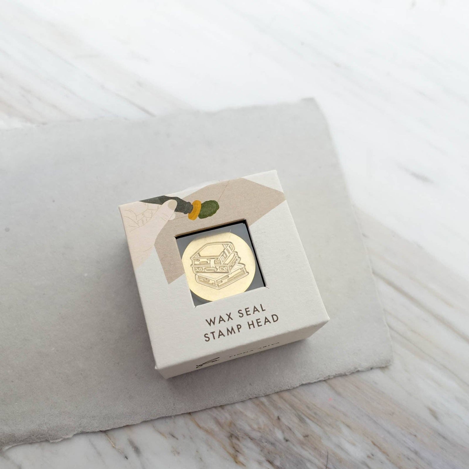 Stamp head only (no handle) Stack of Books Wax Seal Stamp , Wax Seal Kit or Stamp Head BookGeek