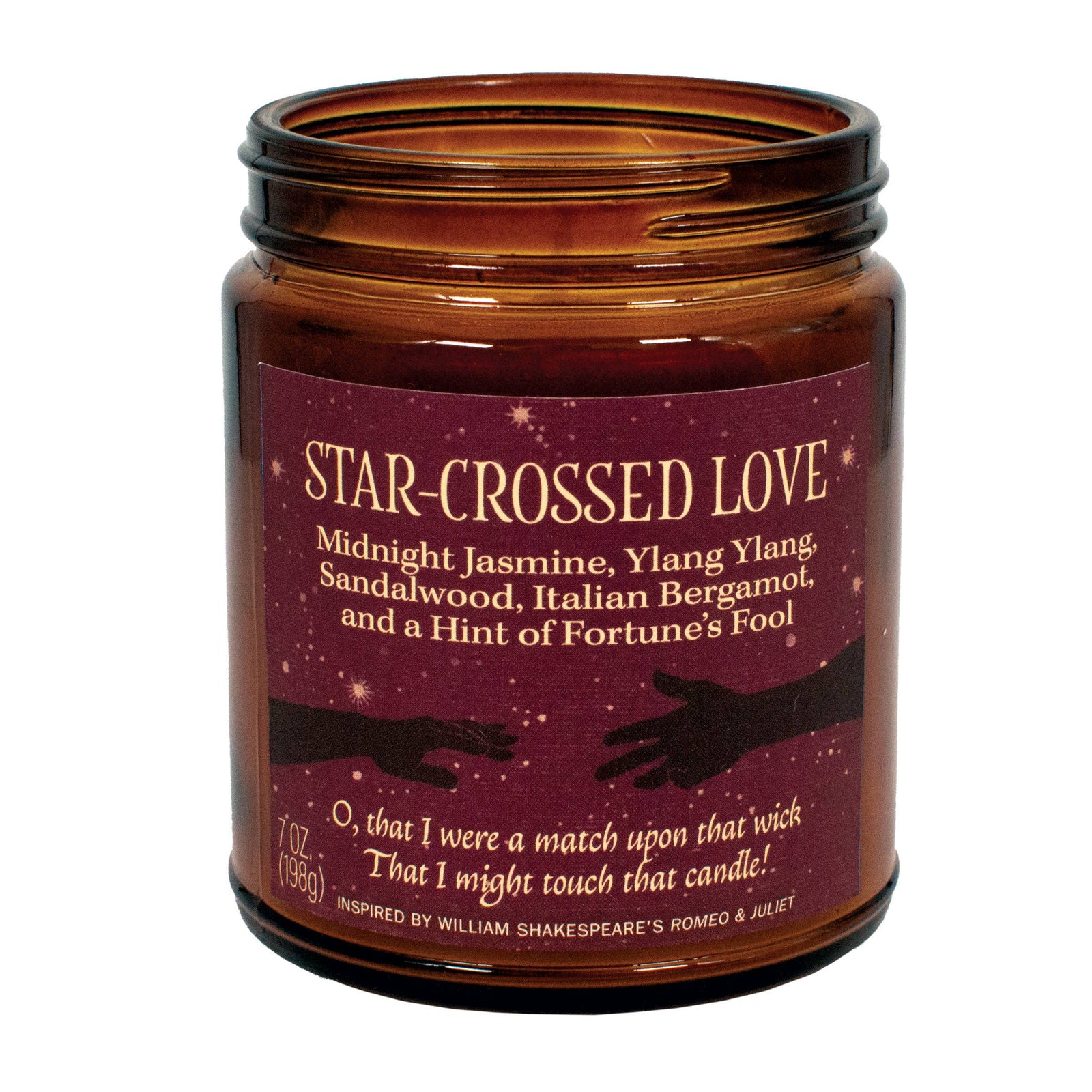 Star Crossed Lovers Romeo & Juliet Scented Jar Candle BookGeek