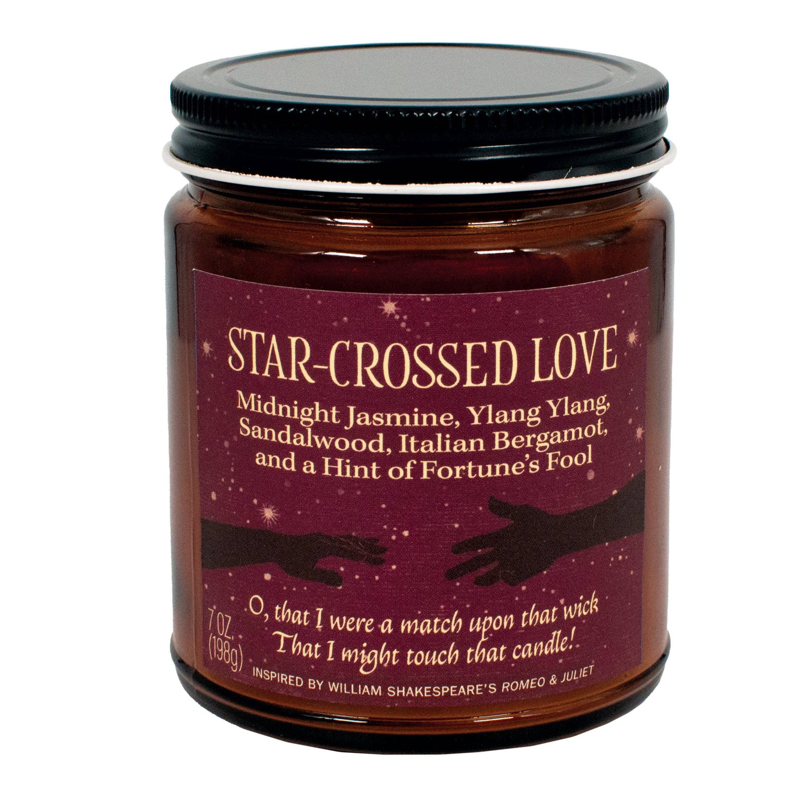 Star Crossed Lovers Romeo & Juliet Scented Jar Candle BookGeek