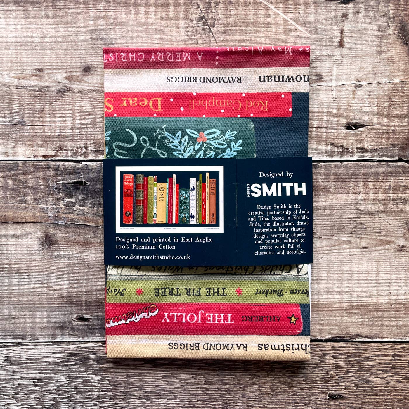 The Christmas Library - tea towel BookGeek