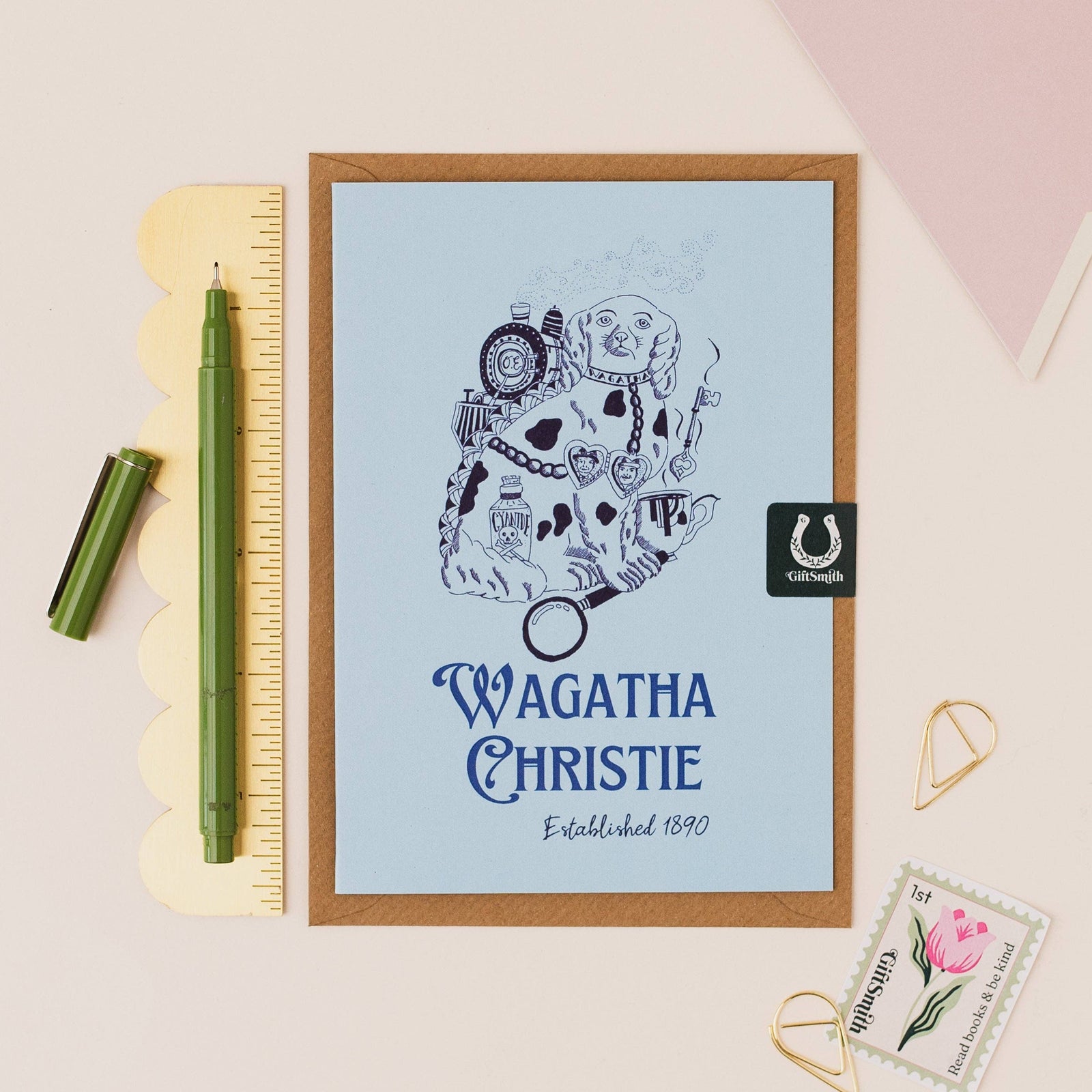 Wagatha Christie Dog Lover Greetings Card BookGeek