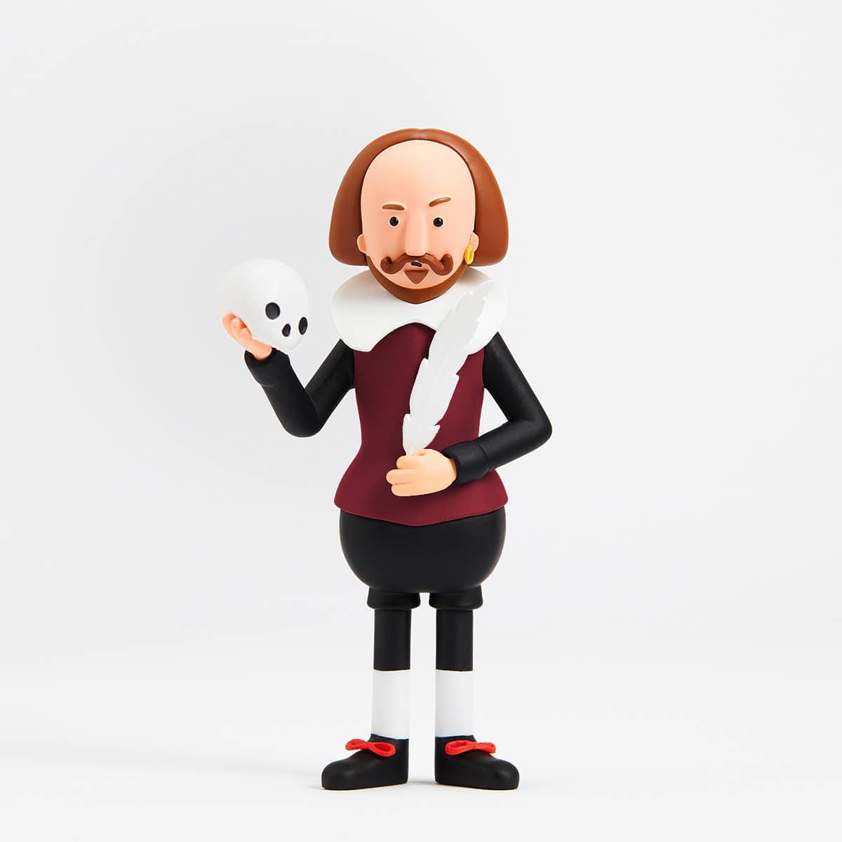 Burgundy / Black William Shakespeare Literary Figurine – Book Lover Gift BookGeek